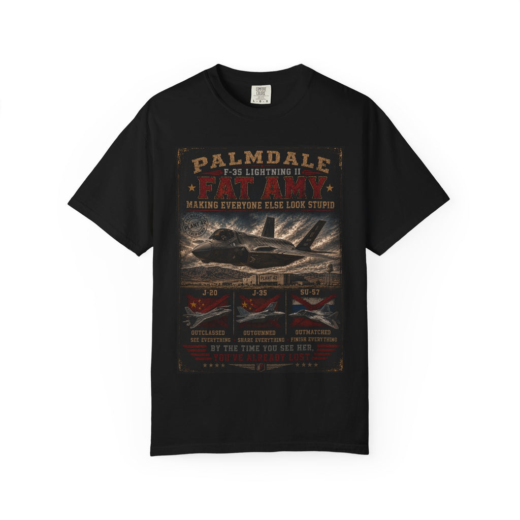 Palmdale F-35 Lightning II Fighter Jet T-shirt | Military Aircraft Poster