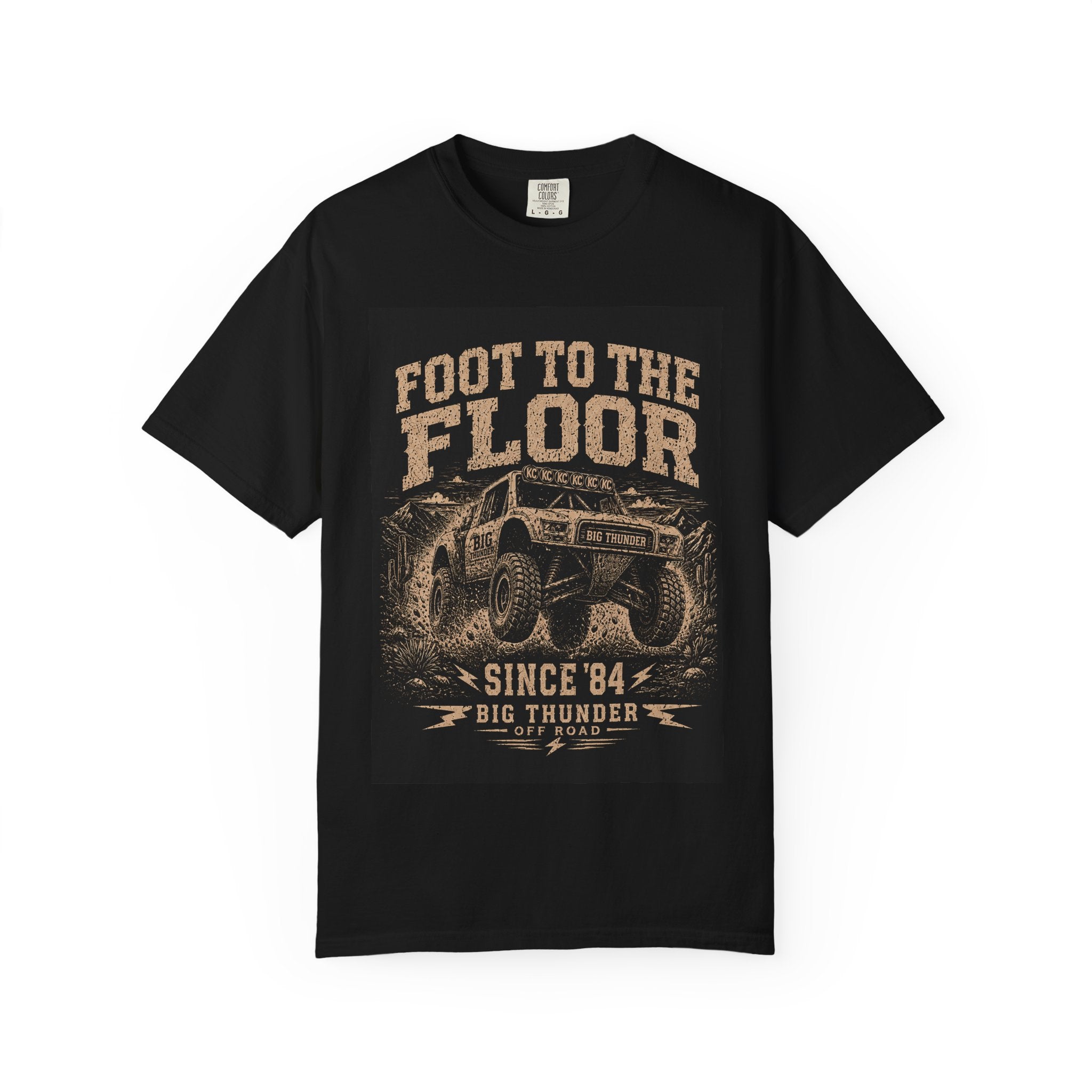 Foot to the Floor Monster Truck T-shirt | Since '84 Big Thunder Off-Road