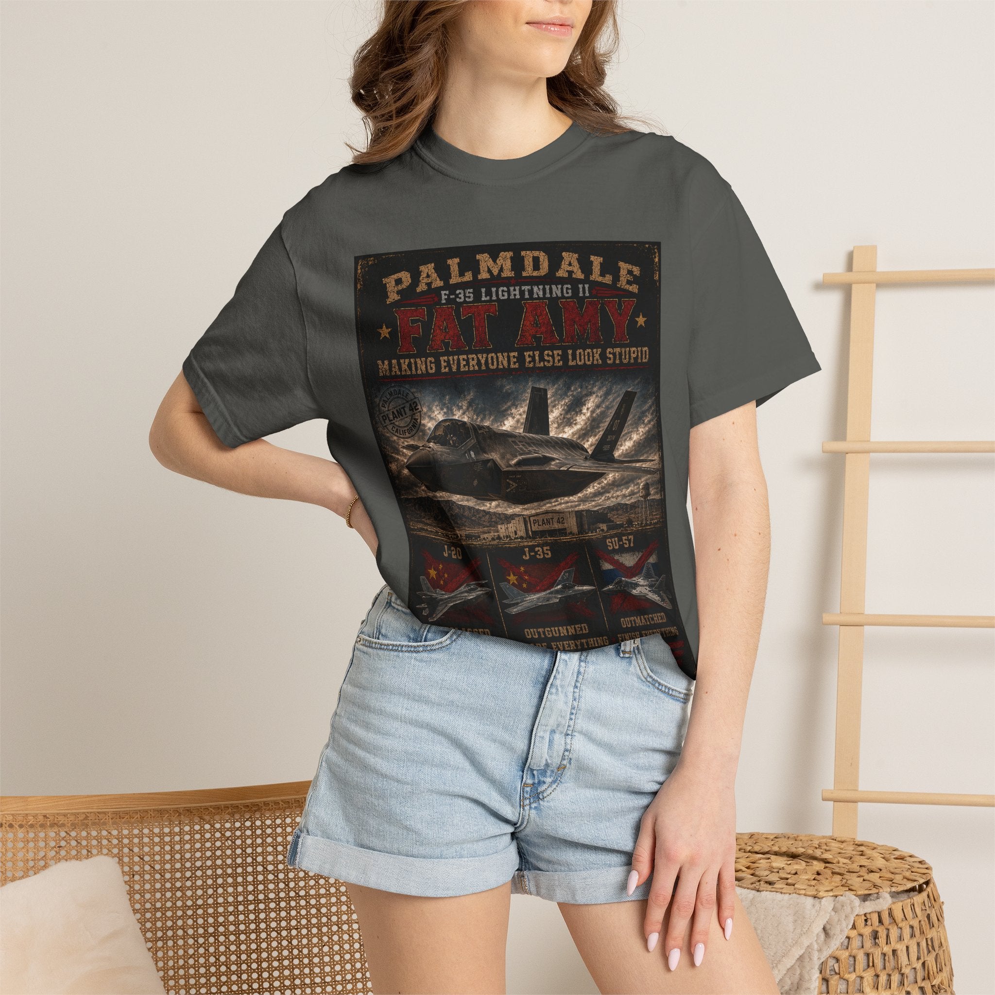 Palmdale F-35 Lightning II Fighter Jet T-shirt | Military Aircraft Poster