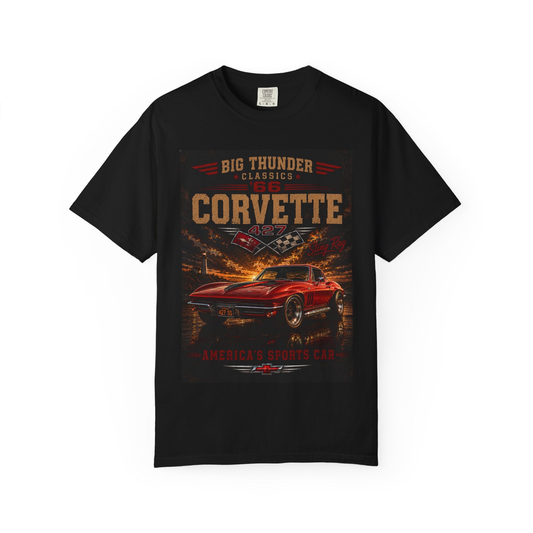 1966 Corvette 427 Sting Ray Shirt | Classic Muscle Car Tee | Big Thunder Classics | Comfort Colors