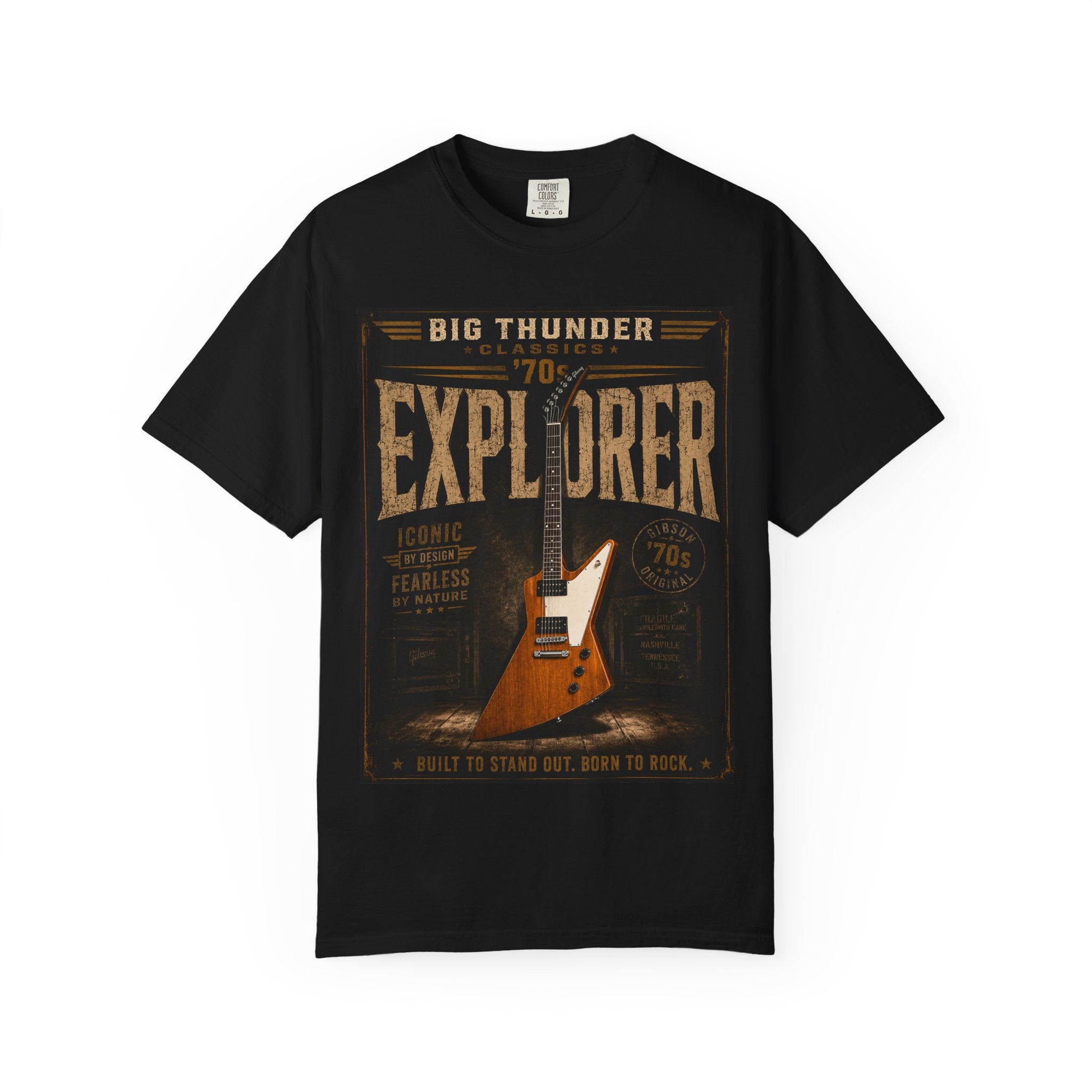 Explorer Electric Guitar graphic T-shirt | Vintage Rock Poster tee