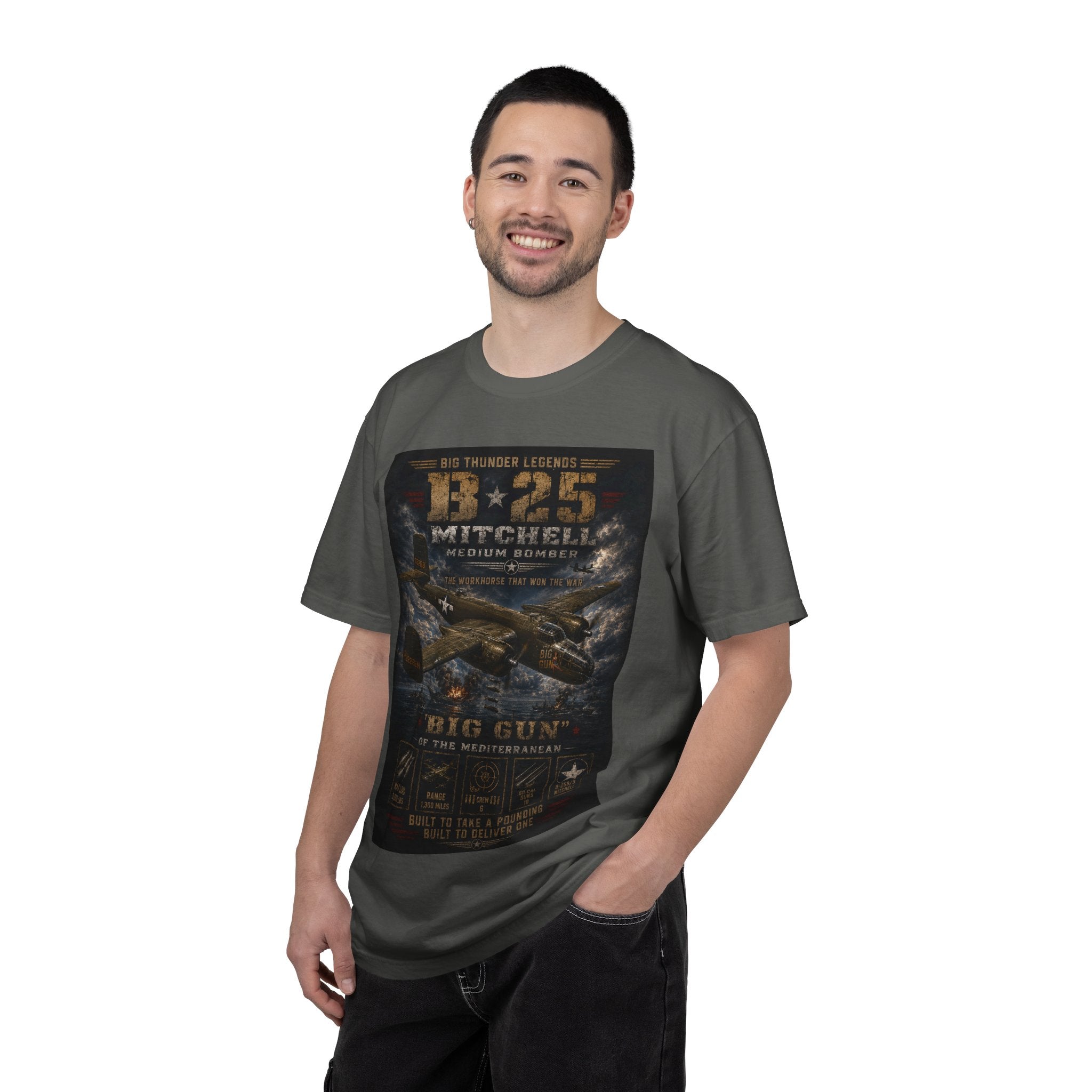 B-25 Mitchell Bomber Aircraft T-Shirt | World War II Plane Poster