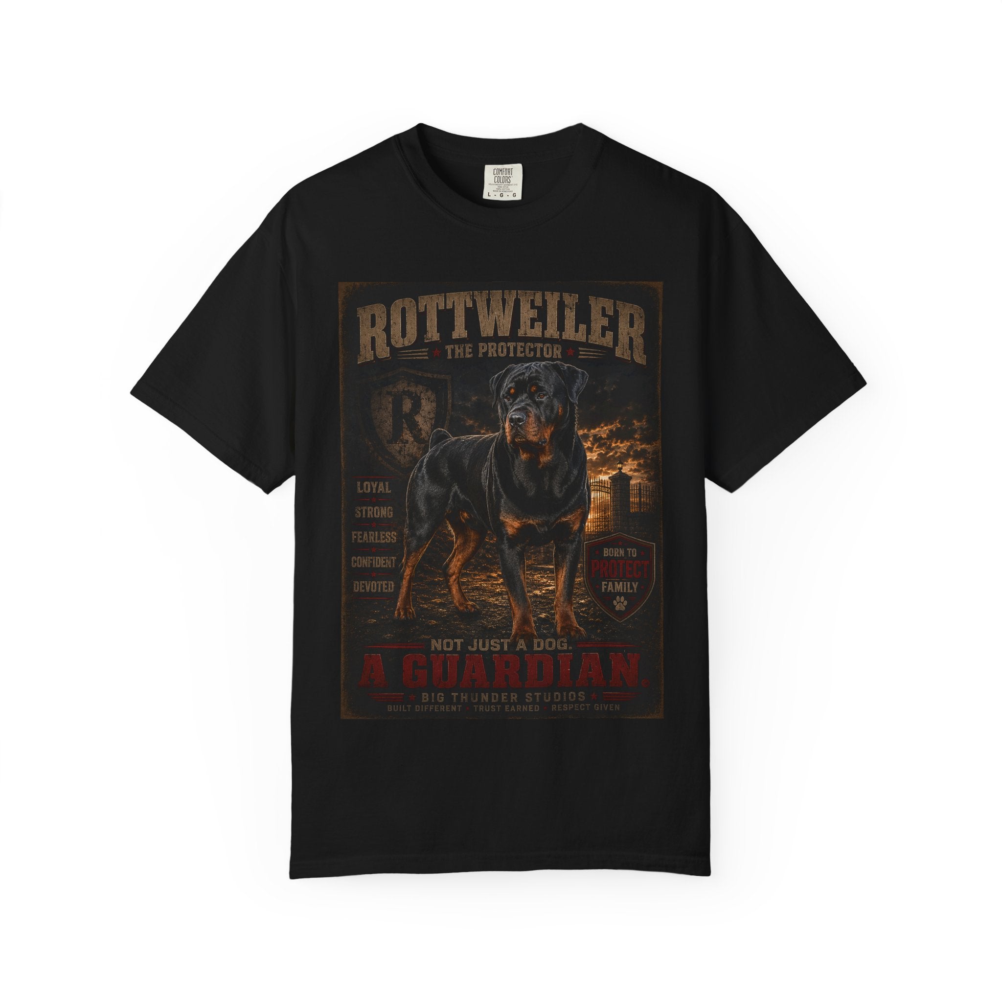 Rottweiler Protector Poster art T-shirt | Rottweiler Guardian design