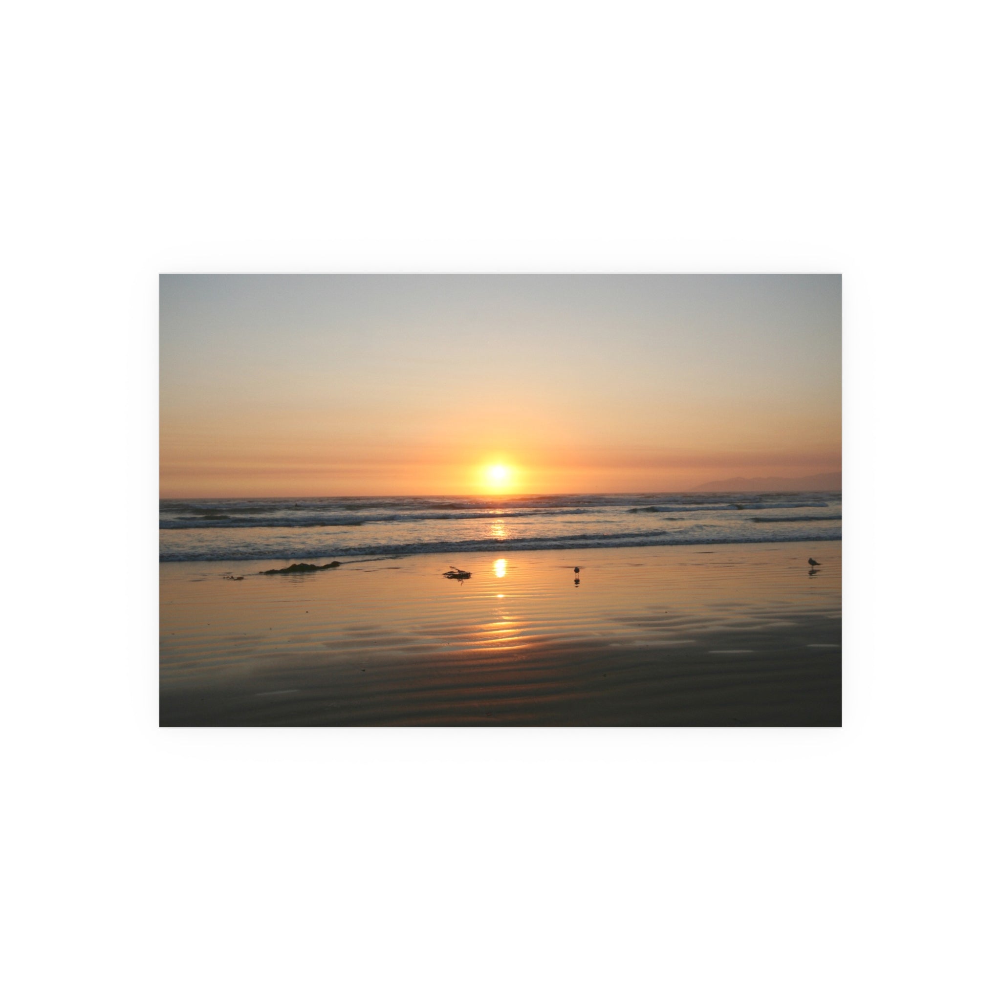 Pismo Beach Sunset | Sunset Beach Reflection Poster | Ocean Sunrise Wall Art