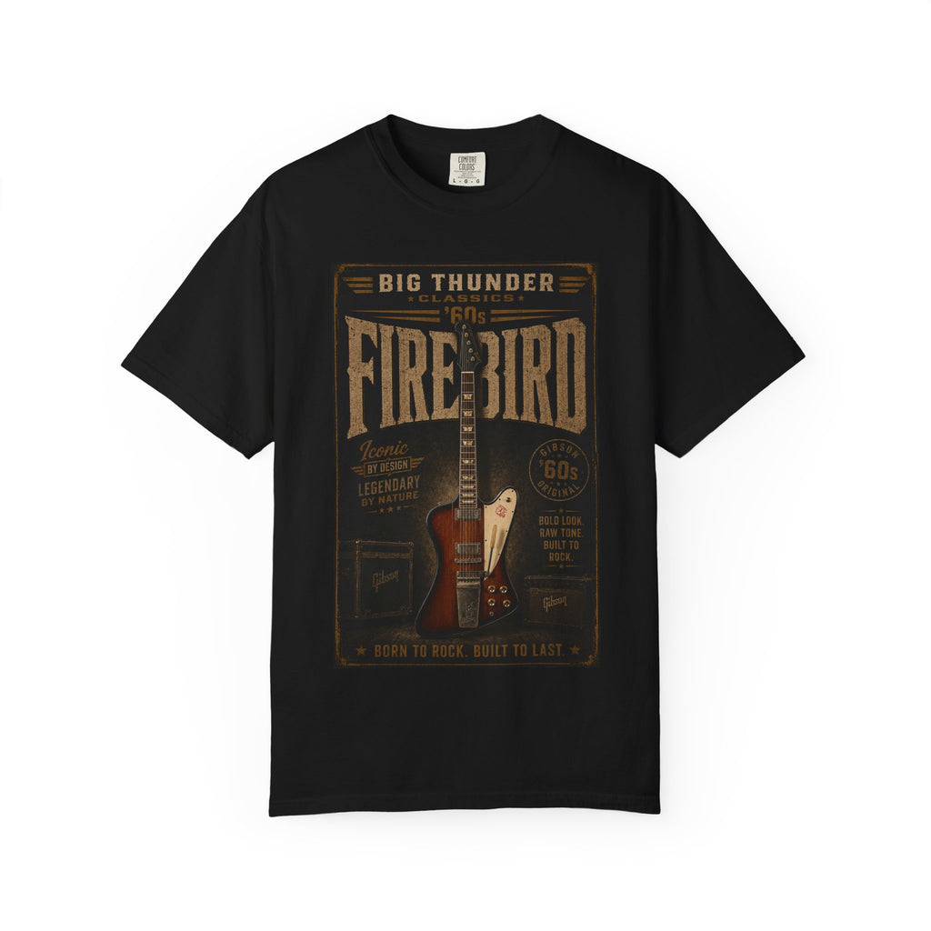 Firebird Guitar Poster T-shirt | Vintage Rock Music Tee