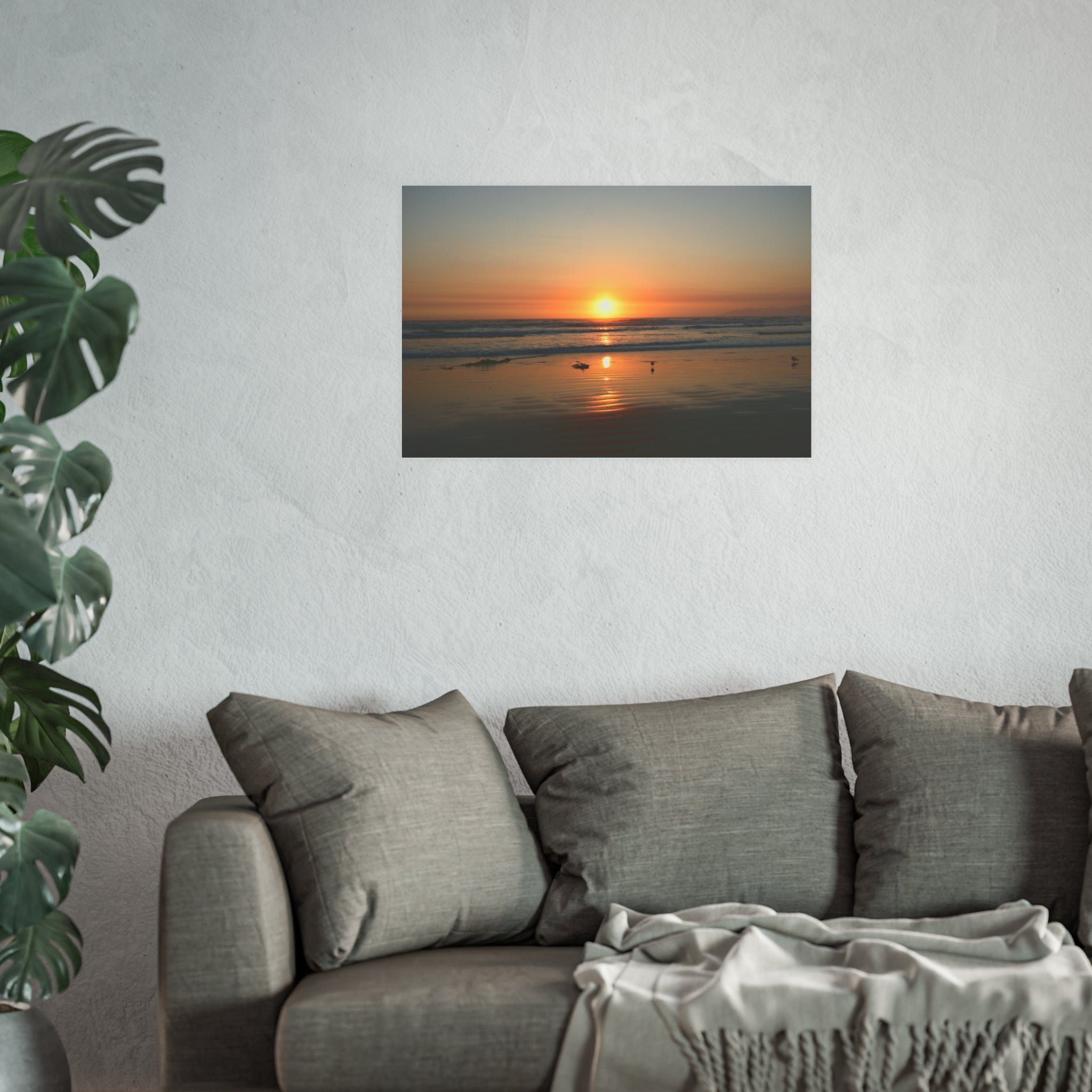 Pismo Beach Sunset | Sunset Beach Reflection Poster | Ocean Sunrise Wall Art