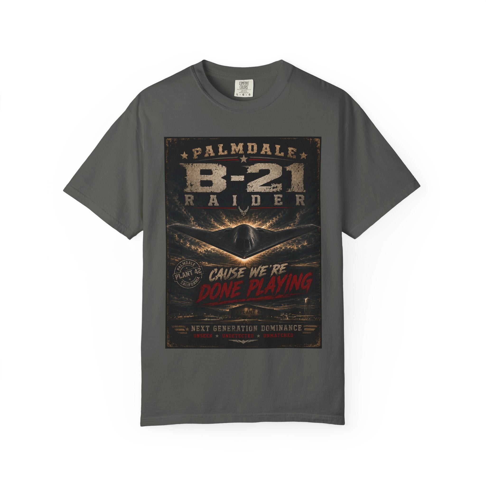 B-21 Raider Bomber Graphic T-shirt | Palmdale Aviation Poster Design