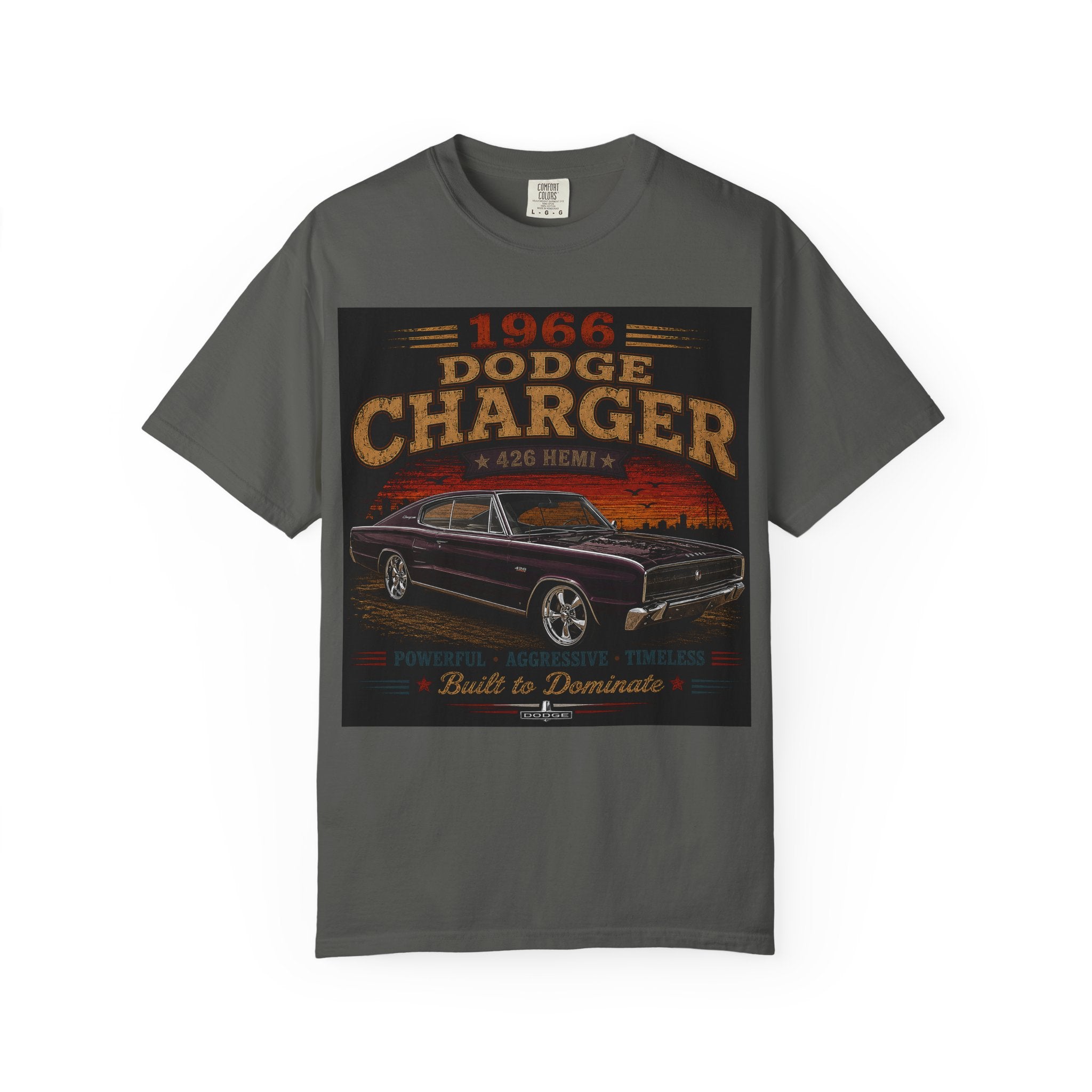 1966 Dodge Charger 426 HEMI car T-shirt | Classic Muscle Car Tee
