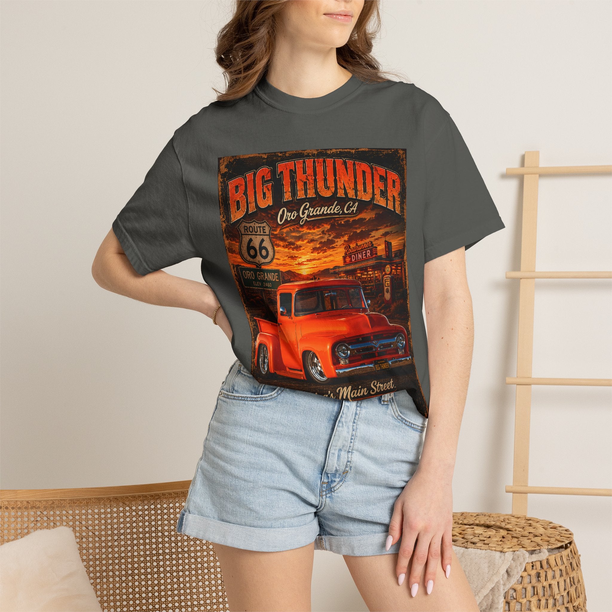 Big Thunder Vintage Red Truck T-Shirt | Route 66 Americana