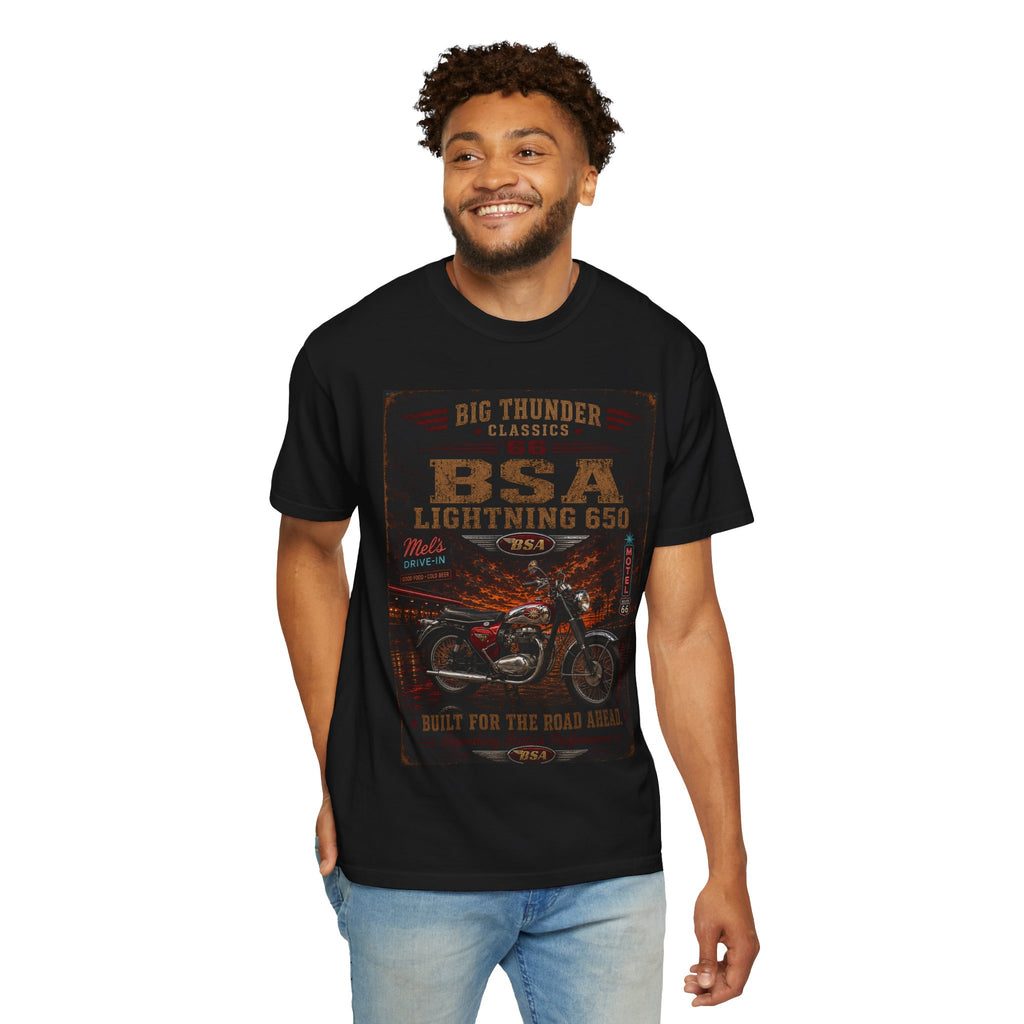 BSA Lightning 650 Motorcycle Tee | Vintage Bike Poster T-Shirt