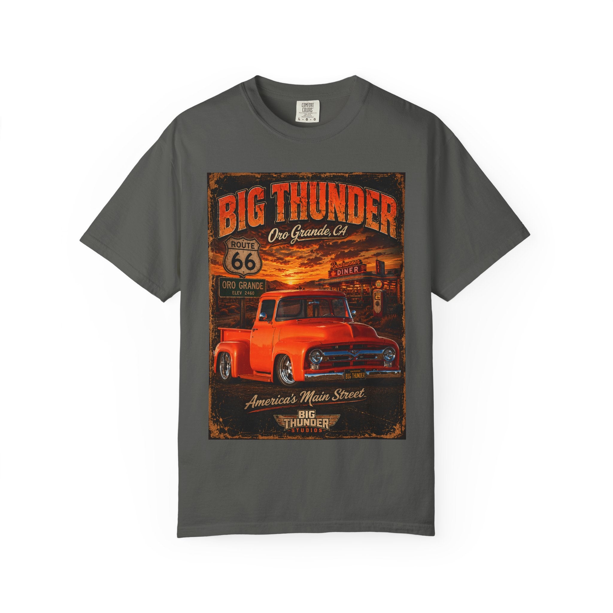 Big Thunder Vintage Red Truck T-Shirt | Route 66 Americana