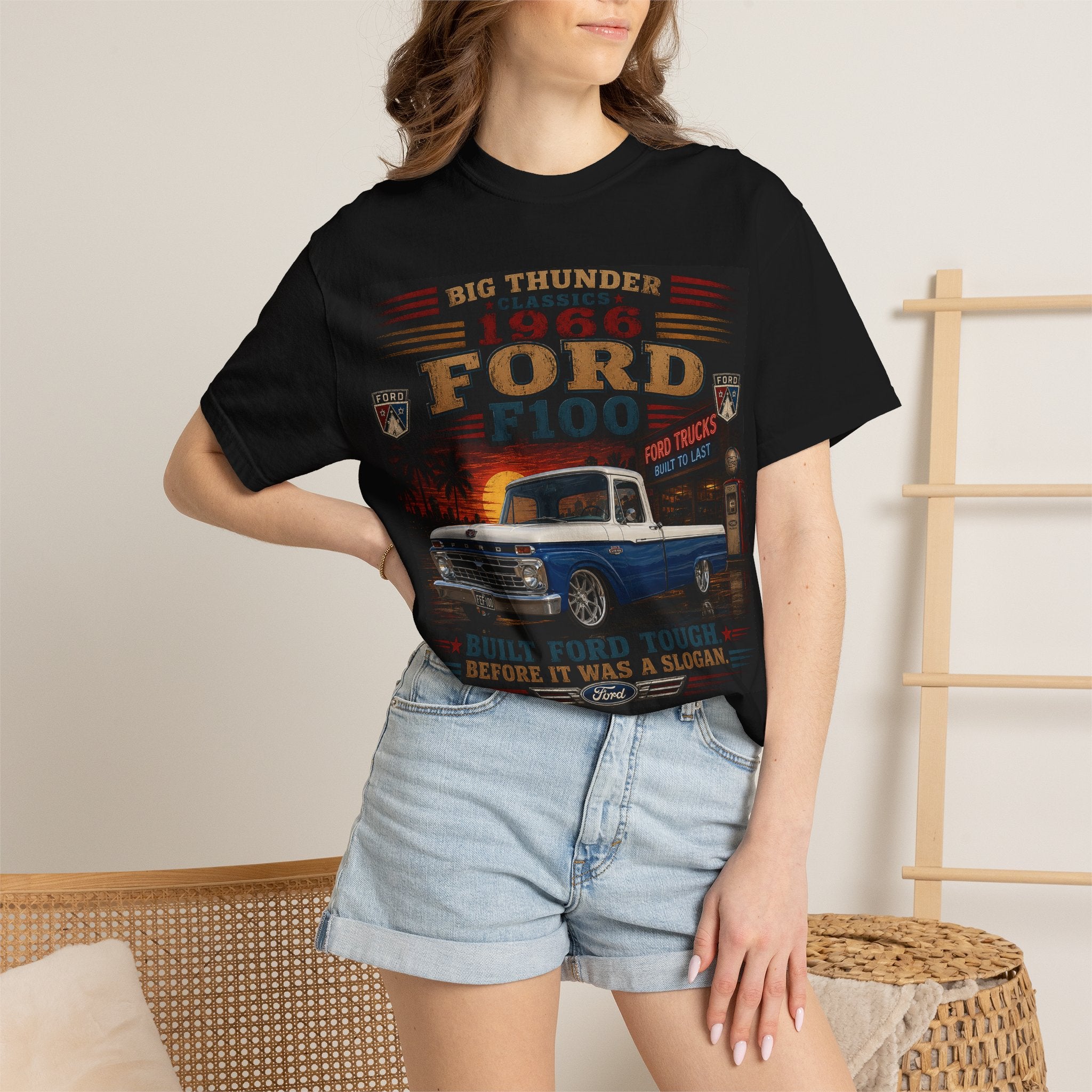 1966 Ford F100 Truck T-Shirt | Vintage Big Thunder Pickup Tee