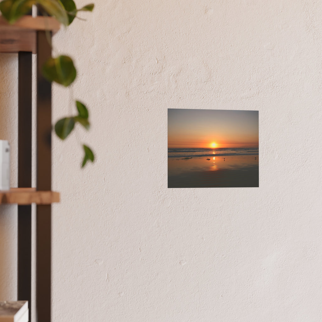 Pismo Beach Sunset | Sunset Beach Reflection Poster | Ocean Sunrise Wall Art