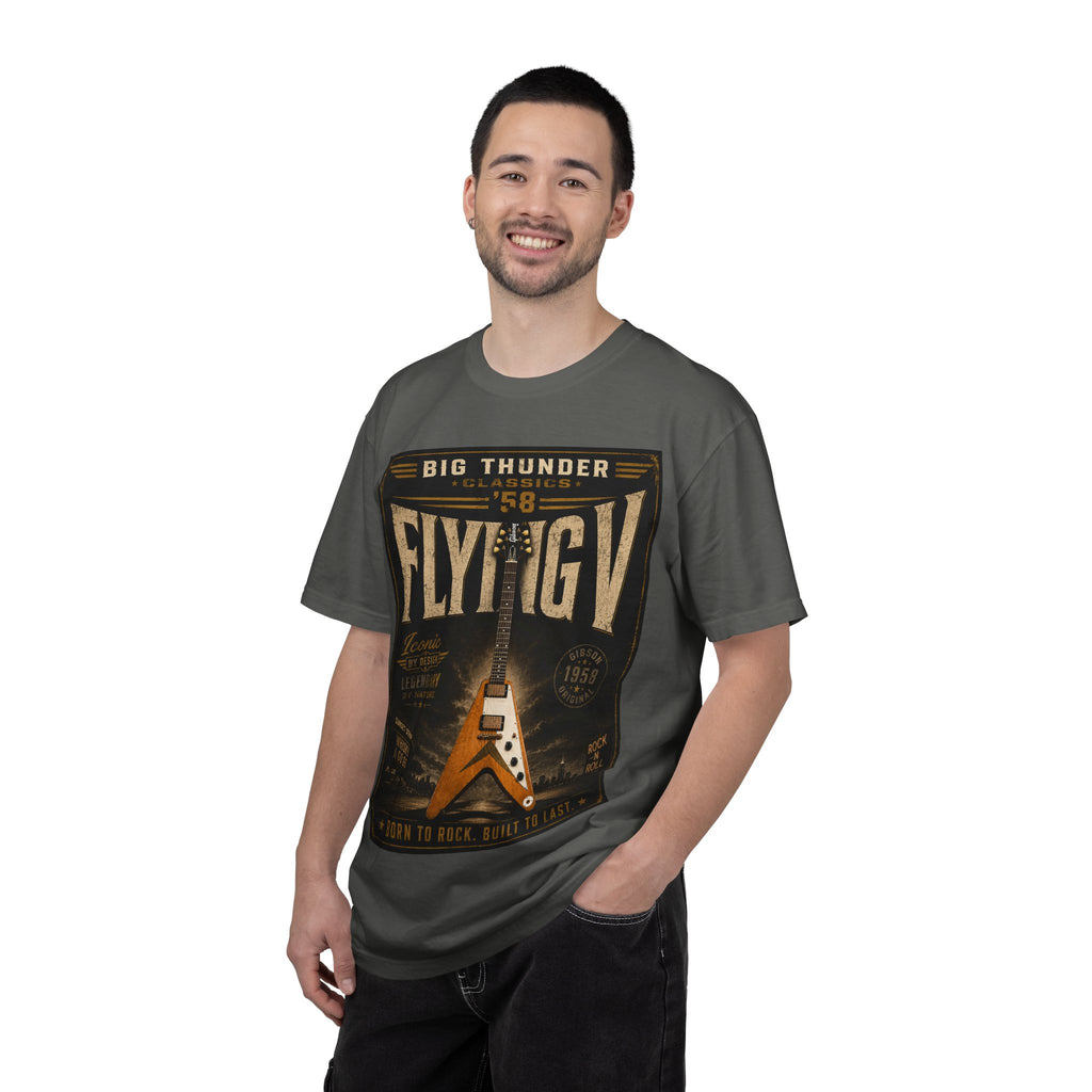 Flying V Guitar Graphic T-Shirt | Vintage Rock Poster Tee