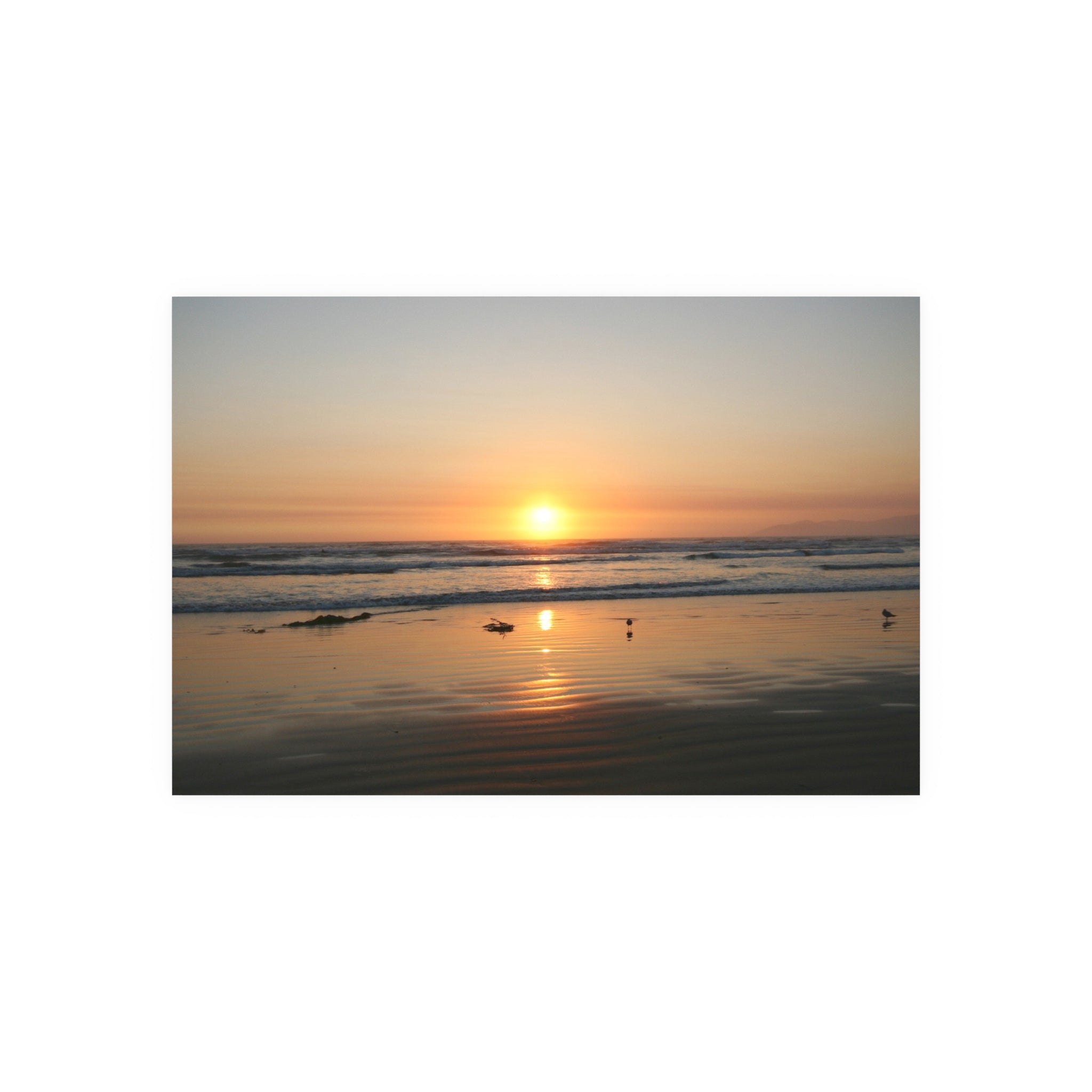Pismo Beach Sunset | Sunset Beach Reflection Poster | Ocean Sunrise Wall Art