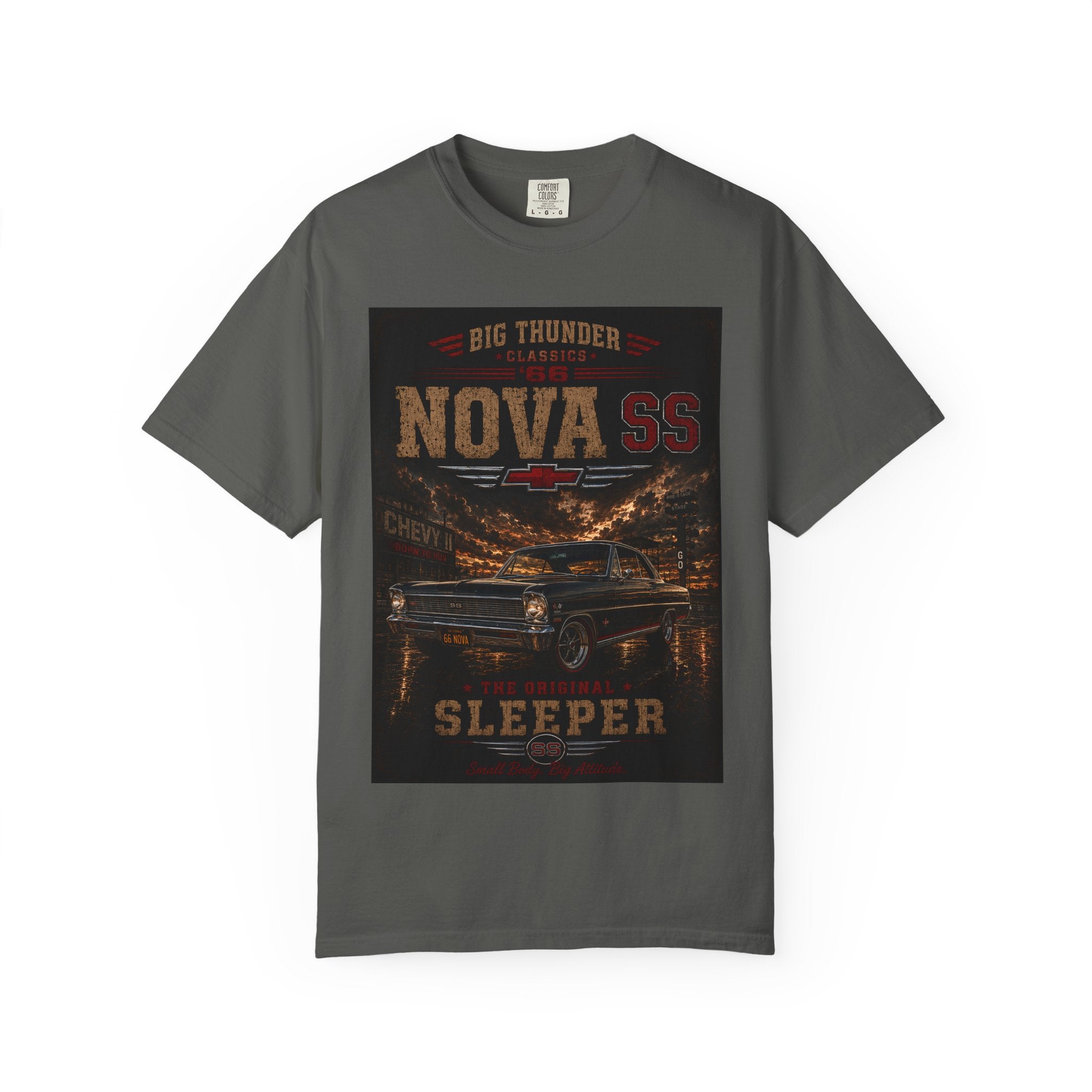 Nova SS Sleeper Chevy Classic Car T-shirt | Vintage Muscle Car Graphic
