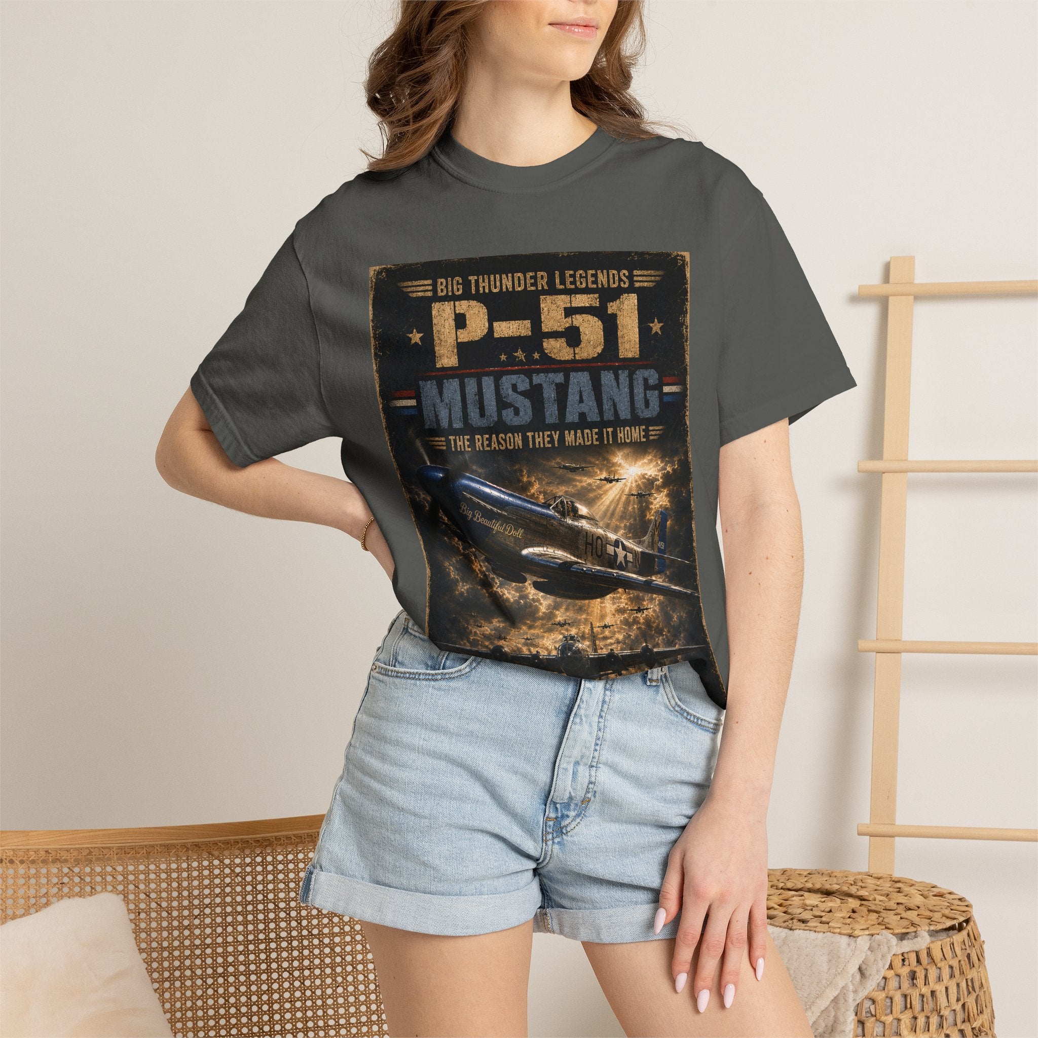 P-51 Mustang Vintage Warplane T-Shirt | Big Thunder Legends