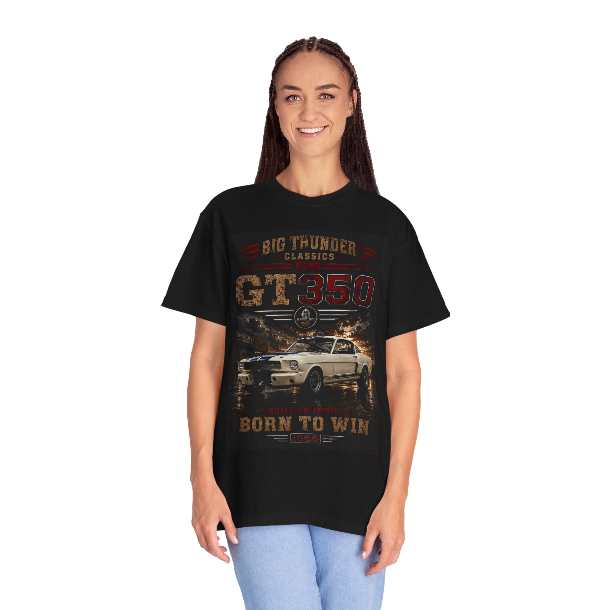 GT350 Muscle Car T-Shirt | Born to Win, Classic Shelby Design