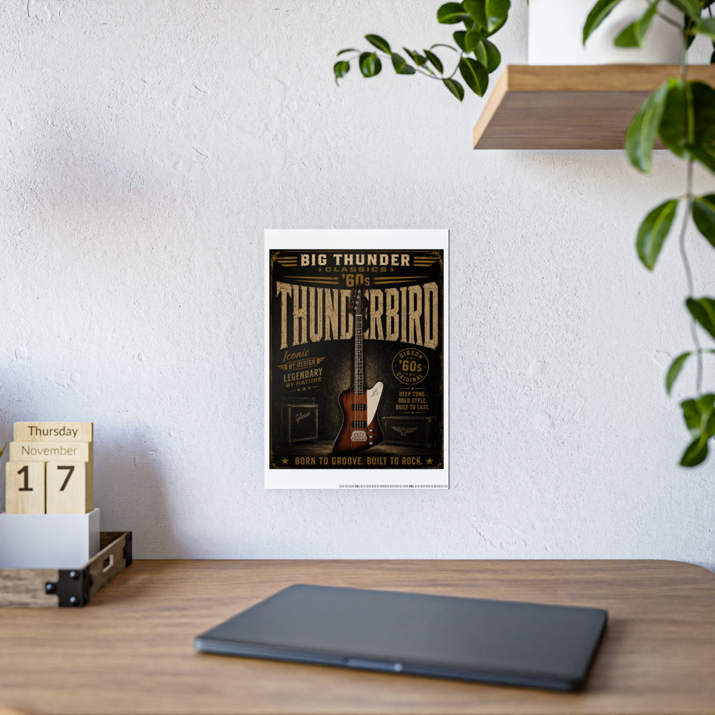 Thunderbird 60s Electric Guitar Poster | Vintage Rock Music Wall Art