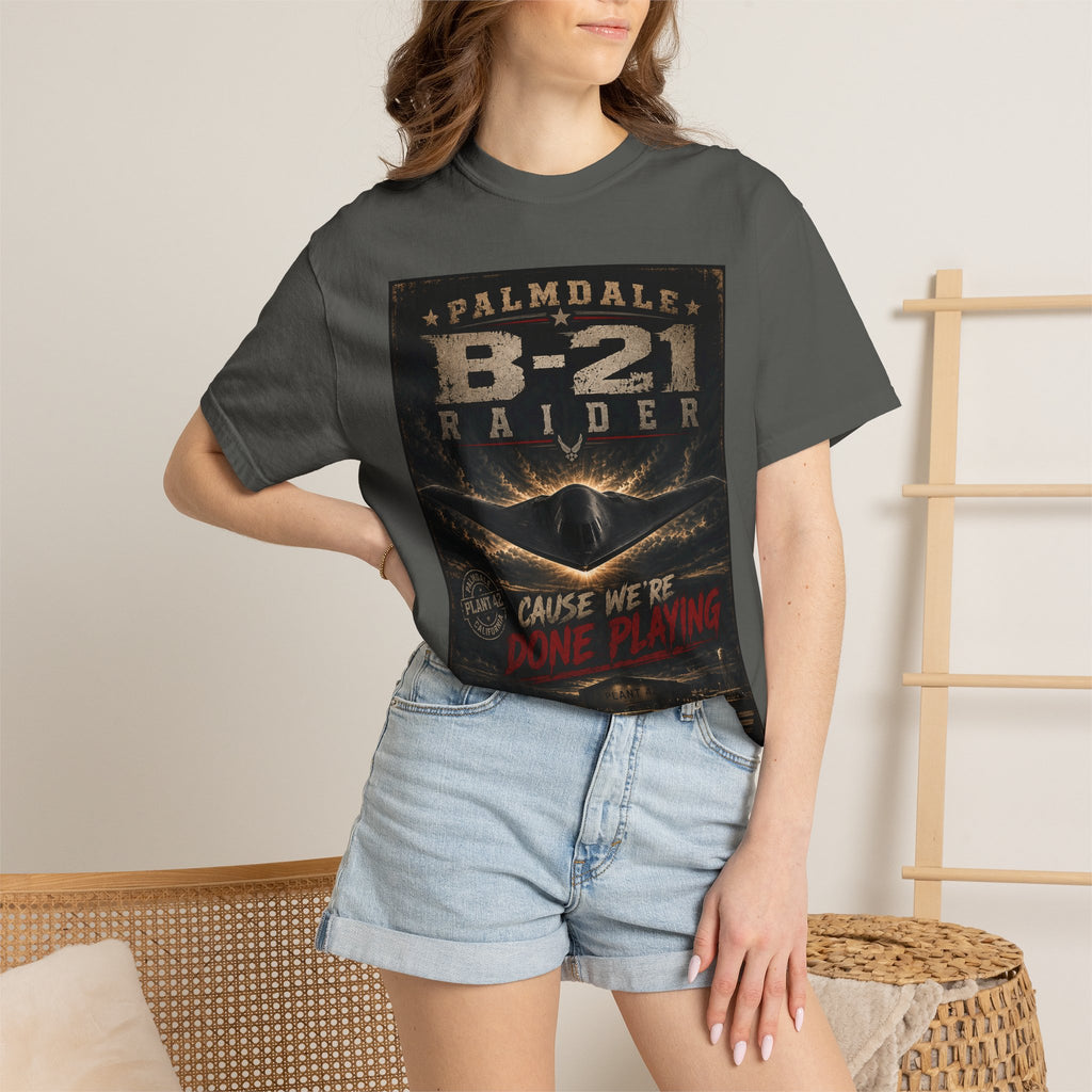 B-21 Raider Bomber Graphic T-shirt | Palmdale Aviation Poster Design