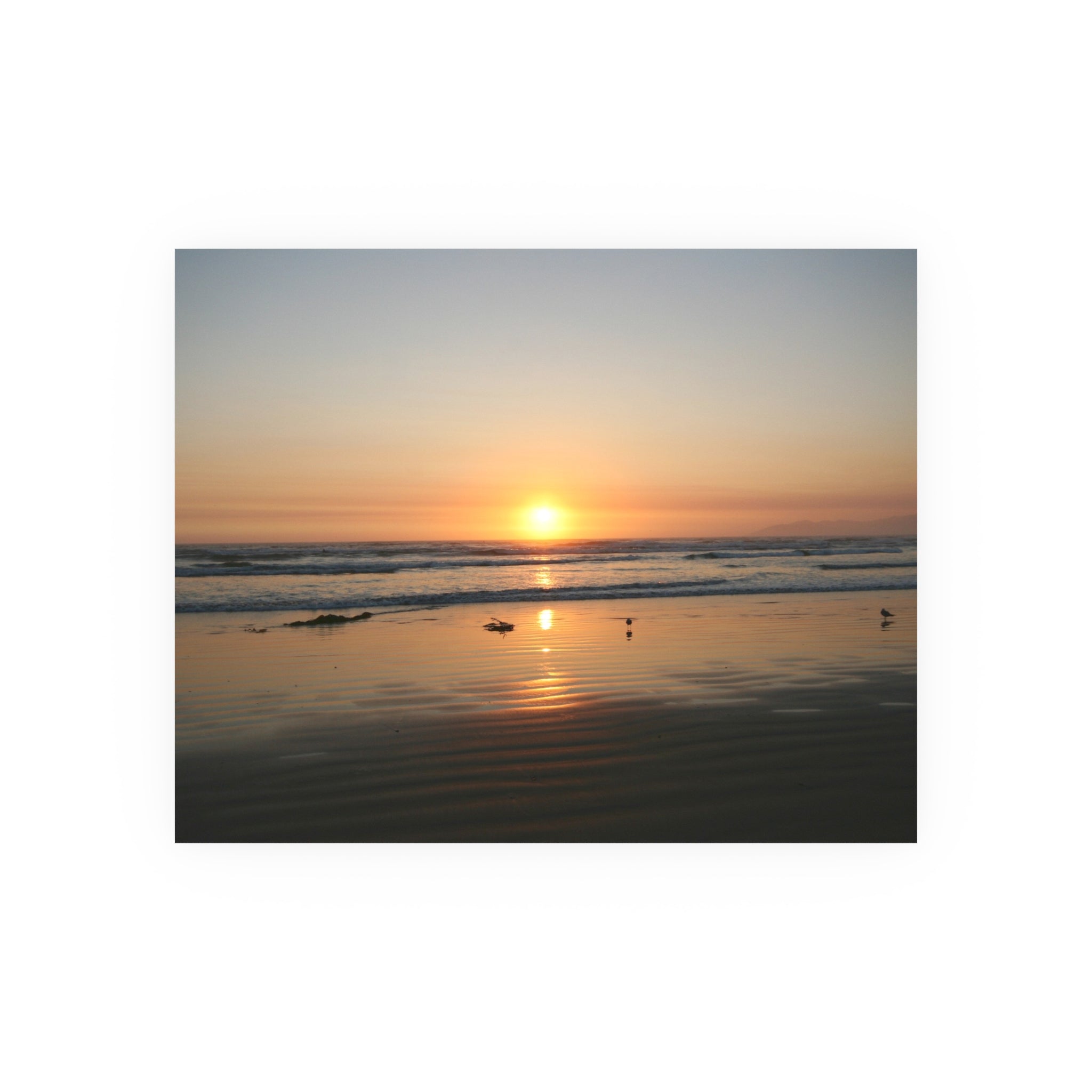 Pismo Beach Sunset | Sunset Beach Reflection Poster | Ocean Sunrise Wall Art
