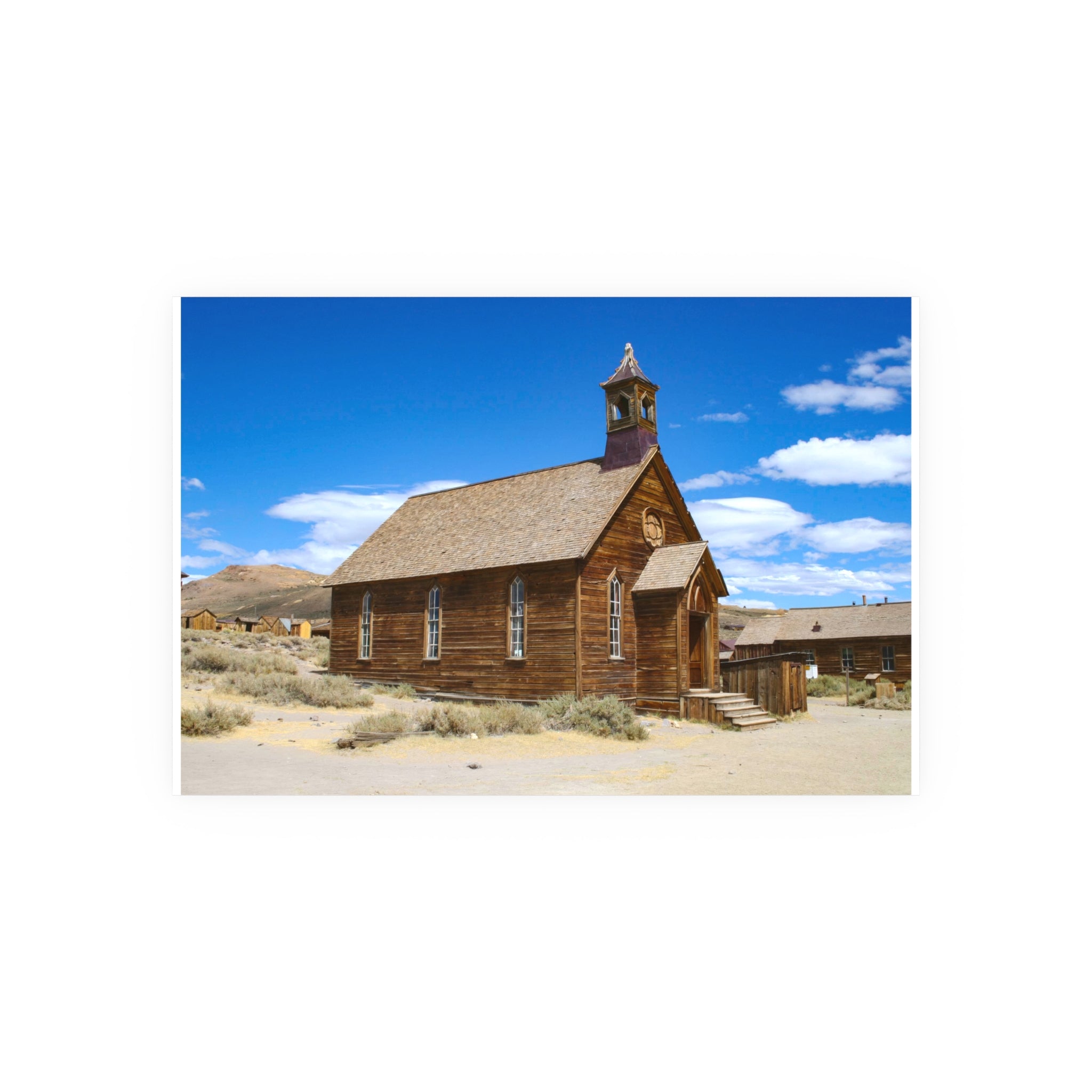 Historic Bodie Church - Bodie Ghost Town California -  Fine Art Photography Print - Western Wall Art - Desert Landscape Decor