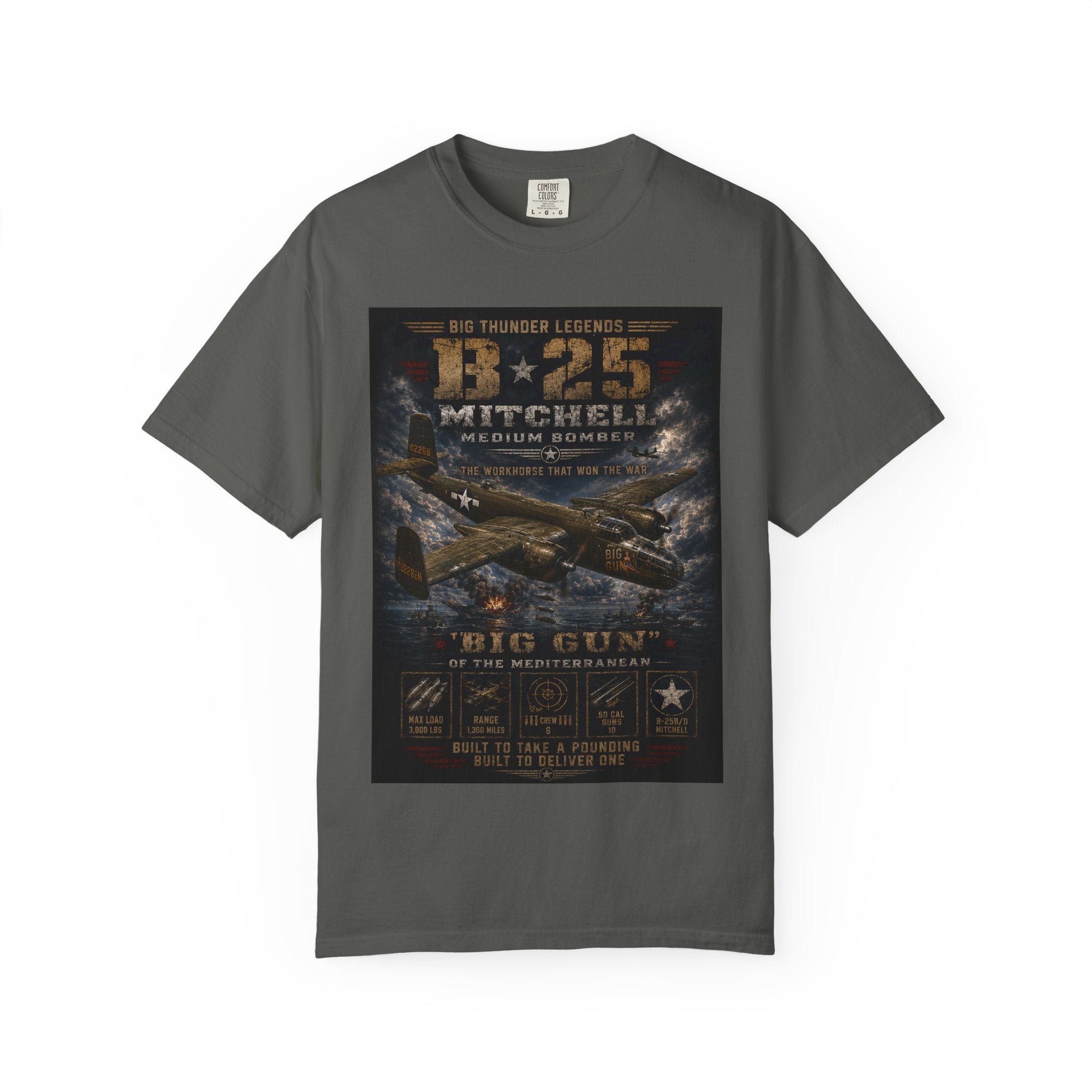 B-25 Mitchell Bomber Aircraft T-Shirt | World War II Plane Poster