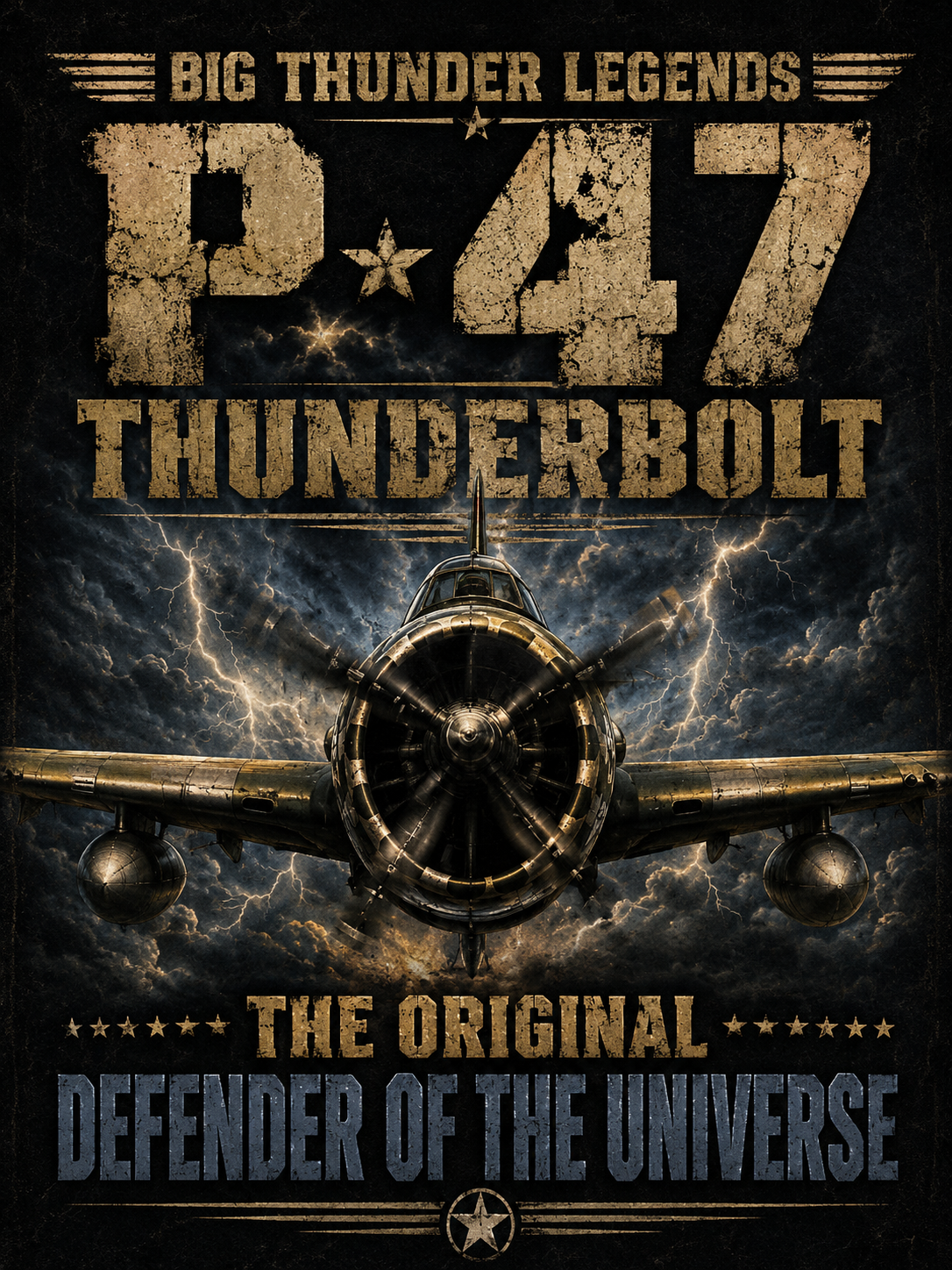 P-47 Thunderbolt Plane T-Shirt | Vintage WWII Aircraft Poster