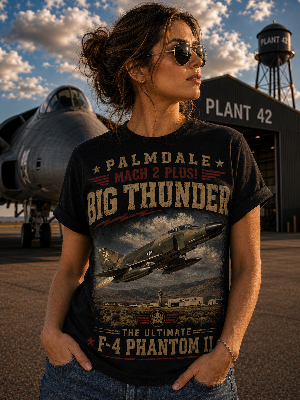 Big Thunder F-4 Phantom II T-Shirt | Vintage Military Aircraft Poster