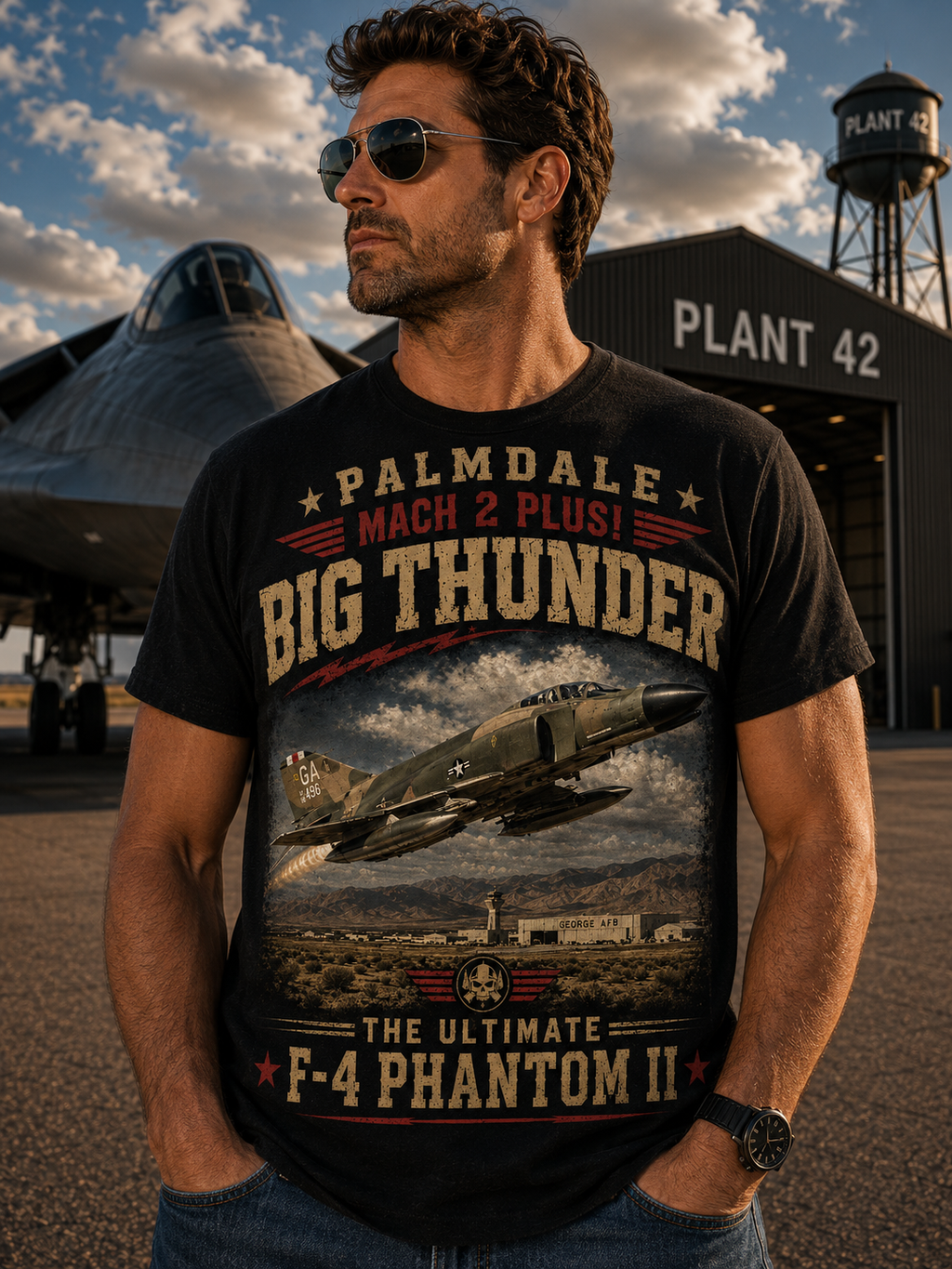 Big Thunder F-4 Phantom II T-Shirt | Vintage Military Aircraft Poster