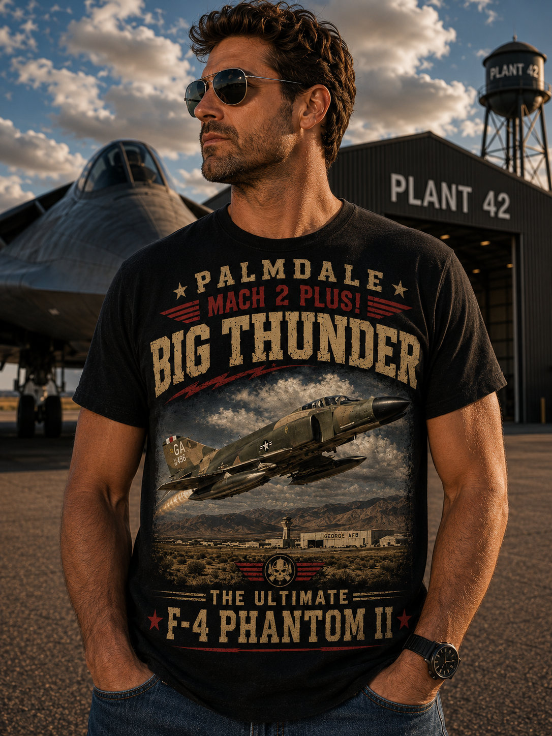 Big Thunder F-4 Phantom II T-Shirt | Vintage Military Aircraft Poster