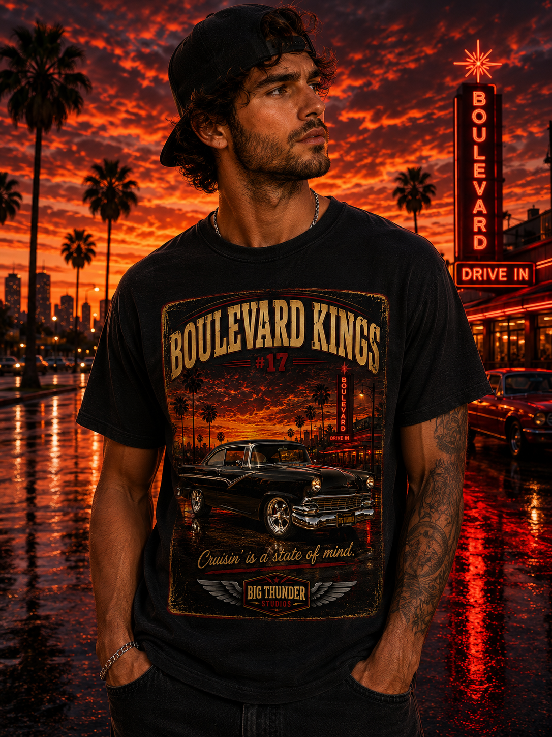 classic car shirt, muscle car shirt, lowrider shirt, car guy shirt, car dad gift, retro car shirt, race car shirt, boulevard kings #17