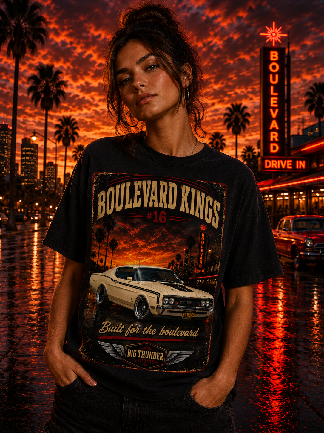 classic car shirt, muscle car shirt, lowrider shirt, car guy shirt, car dad gift, retro car shirt, race car shirt, boulevard kings #16