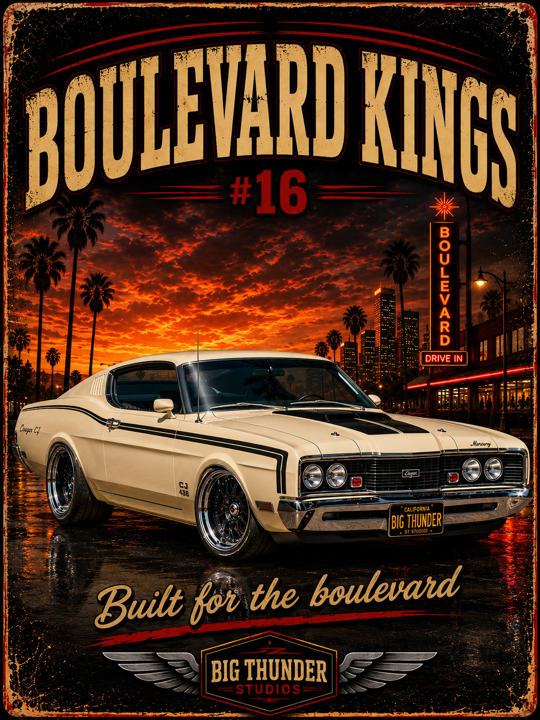 classic car shirt, muscle car shirt, lowrider shirt, car guy shirt, car dad gift, retro car shirt, race car shirt, boulevard kings #16