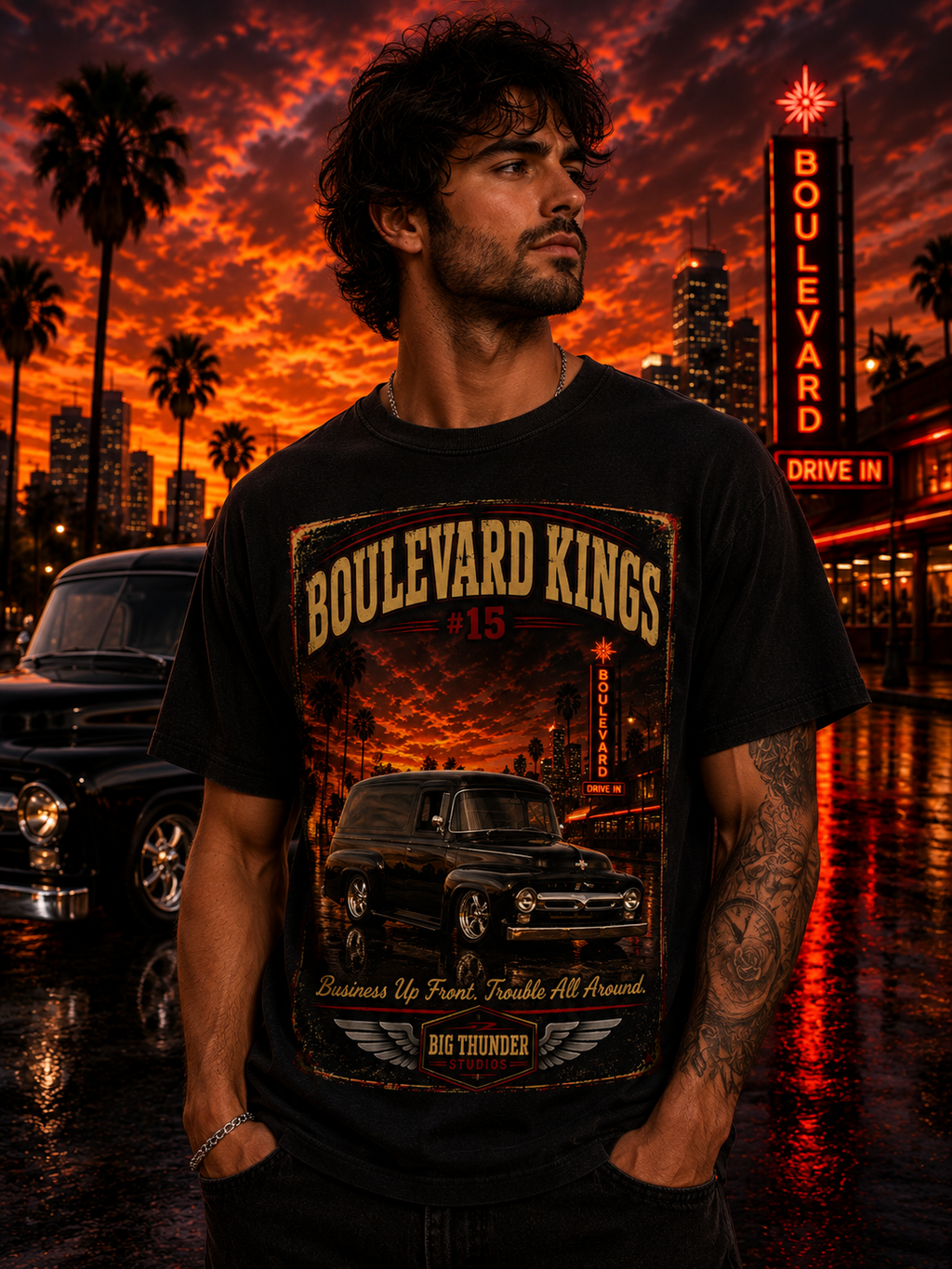 classic car shirt, muscle car shirt, lowrider shirt, car guy shirt, car dad gift, retro car shirt, race car shirt, boulevard kings #15