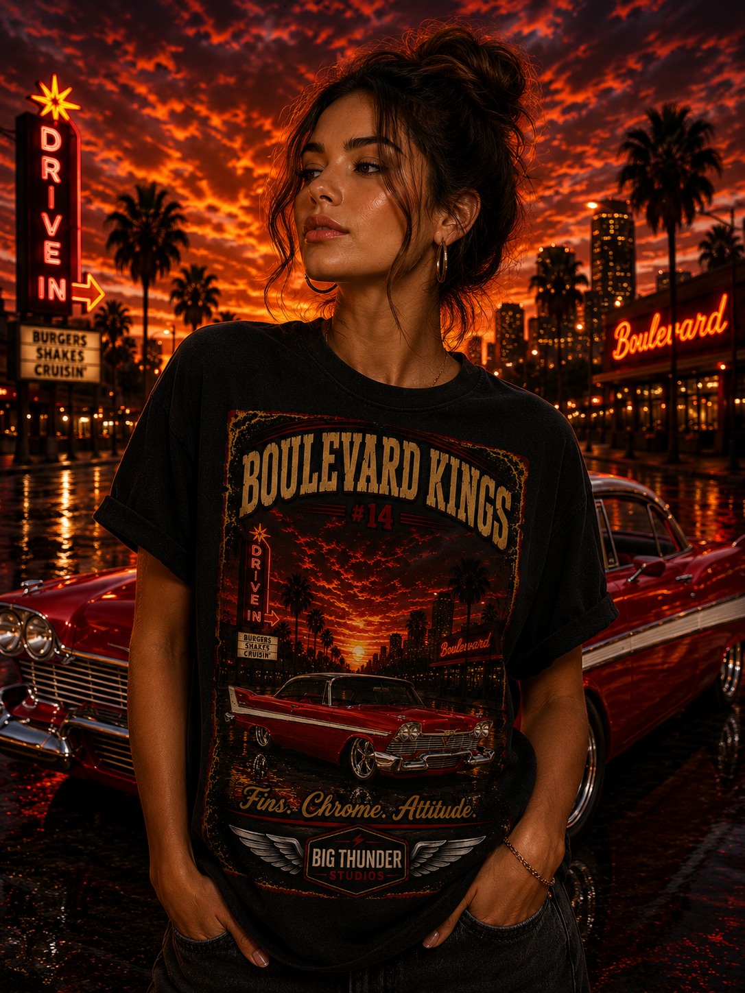 classic car shirt, muscle car shirt, lowrider shirt, car guy shirt, car dad gift, retro car shirt, race car shirt, boulevard kings #14