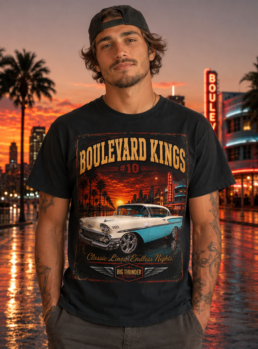 classic car shirt, muscle car shirt, lowrider shirt, car guy shirt, car dad gift, retro car shirt, race car shirt, Boulevard Kings #10