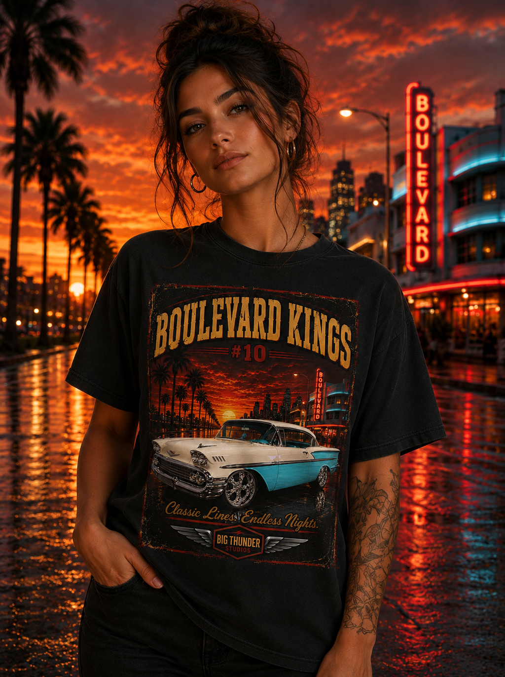 classic car shirt, muscle car shirt, lowrider shirt, car guy shirt, car dad gift, retro car shirt, race car shirt, Boulevard Kings #10