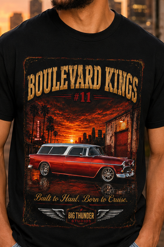 Classic car shirt, muscle car shirt, lowrider shirt, car guy shirt, car dad gift, retro car shirt, race car shirt, Boulevard Kings #11,