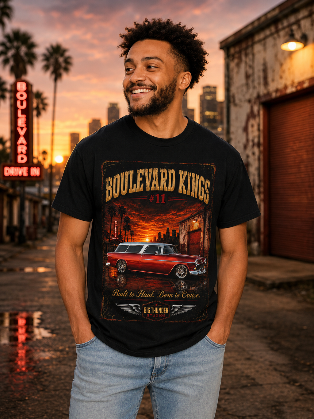 Classic car shirt, muscle car shirt, lowrider shirt, car guy shirt, car dad gift, retro car shirt, race car shirt, Boulevard Kings #11,