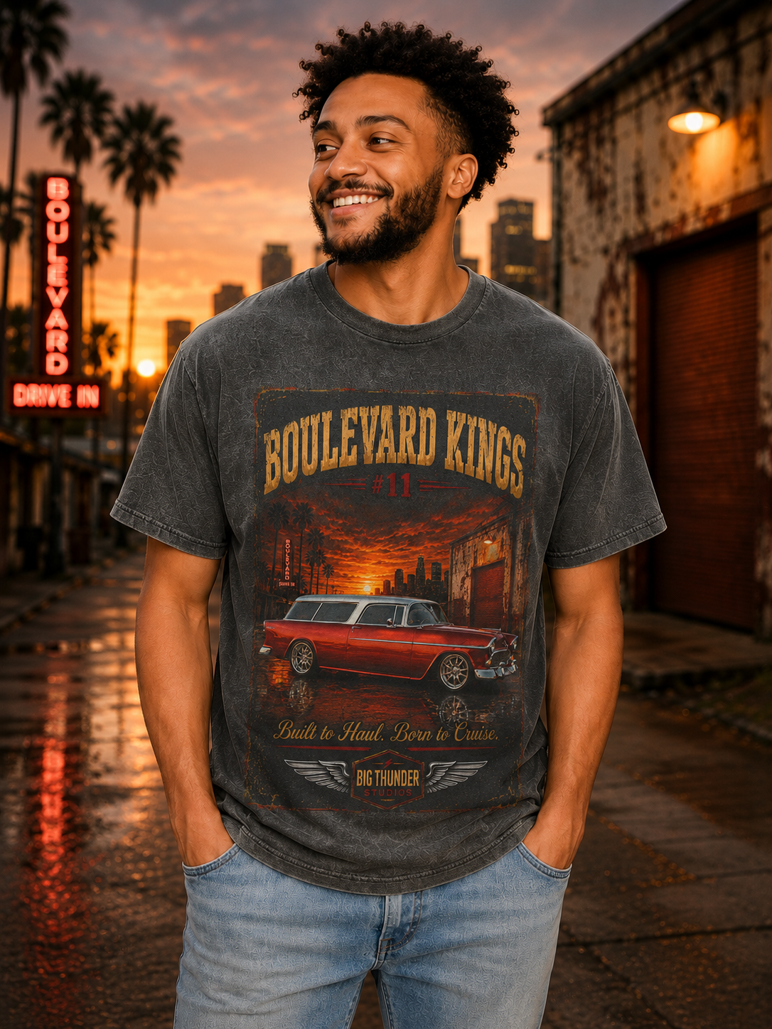 Classic car shirt, muscle car shirt, lowrider shirt, car guy shirt, car dad gift, retro car shirt, race car shirt, Boulevard Kings #11,