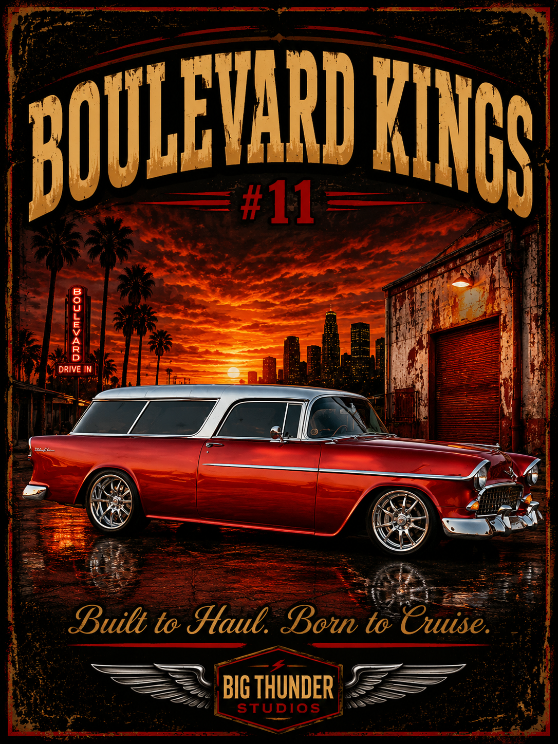 Classic car shirt, muscle car shirt, lowrider shirt, car guy shirt, car dad gift, retro car shirt, race car shirt, Boulevard Kings #11,