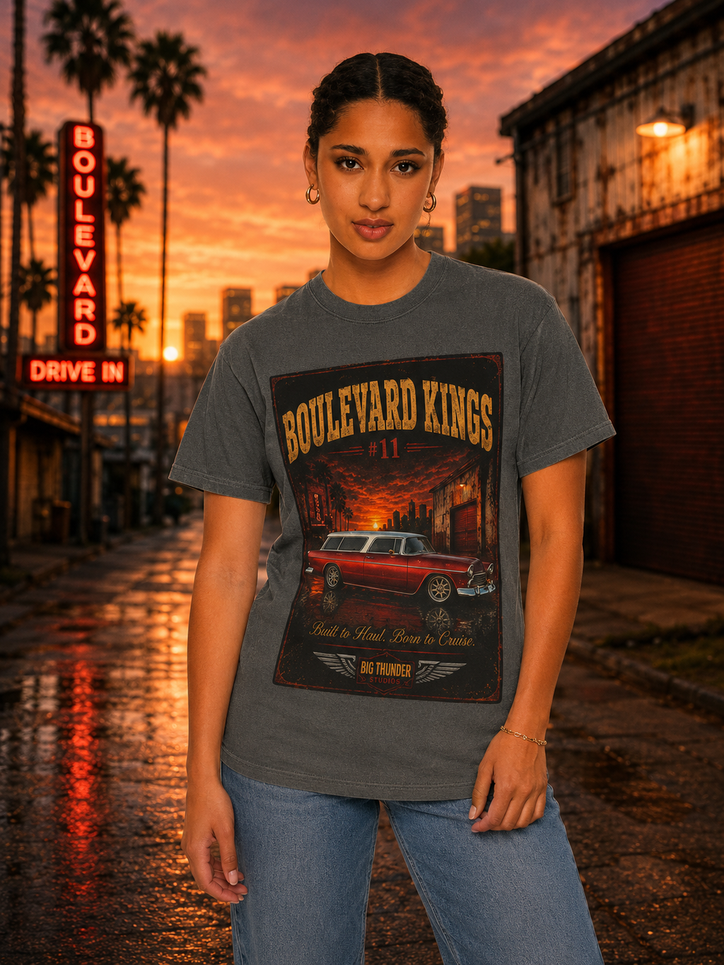 Classic car shirt, muscle car shirt, lowrider shirt, car guy shirt, car dad gift, retro car shirt, race car shirt, Boulevard Kings #11,