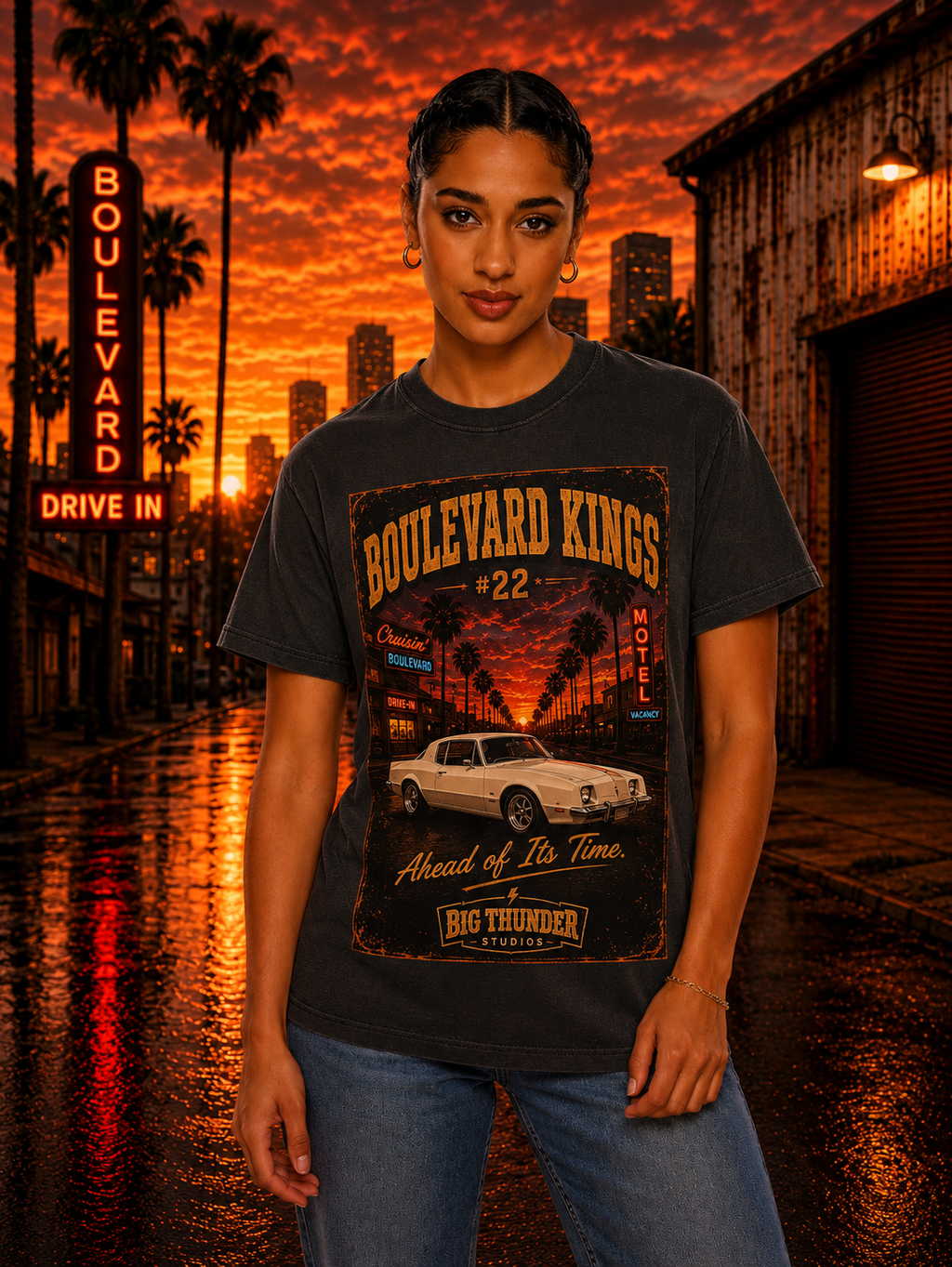classic car shirt, muscle car shirt, lowrider shirt, car guy shirt, car dad gift, retro car shirt, race car shirt, Boulevard Kings #22