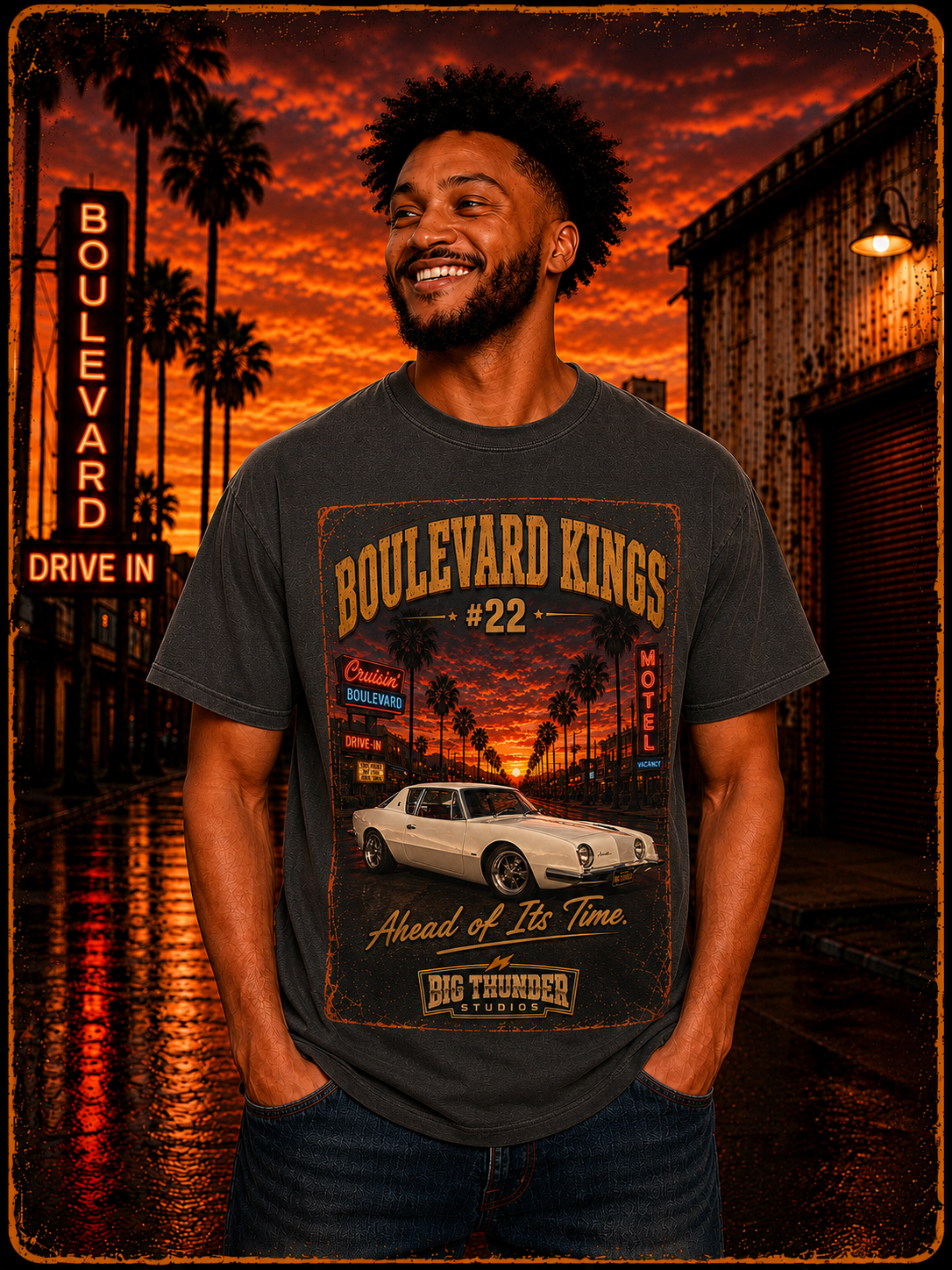 classic car shirt, muscle car shirt, lowrider shirt, car guy shirt, car dad gift, retro car shirt, race car shirt, Boulevard Kings #22