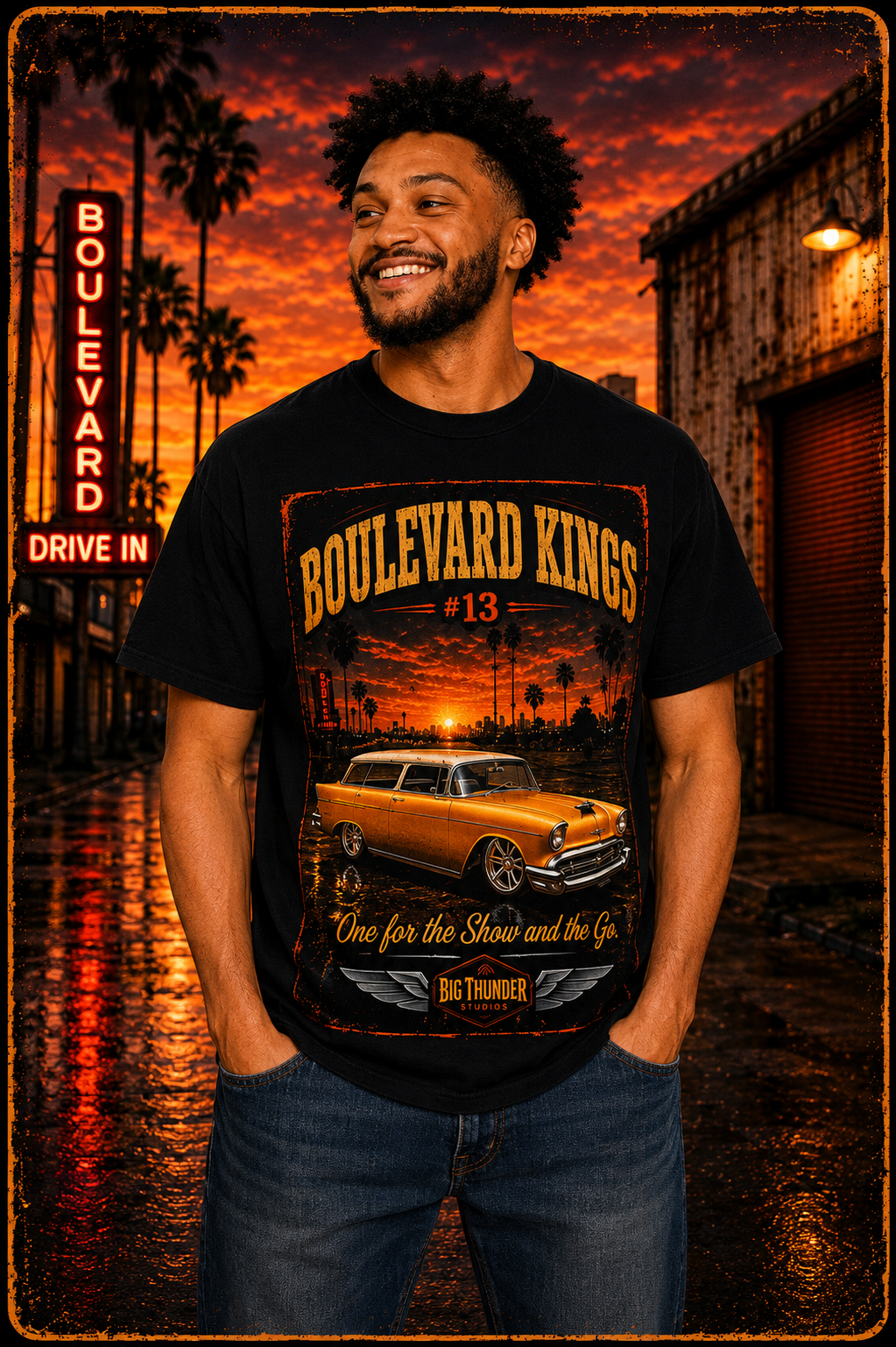 Classic car shirt, muscle car shirt, lowrider shirt, car guy shirt, car dad gift, retro car shirt, race car shirt, Boulevard kings #13