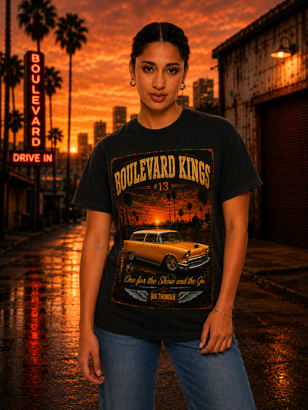 Classic car shirt, muscle car shirt, lowrider shirt, car guy shirt, car dad gift, retro car shirt, race car shirt, Boulevard kings #13