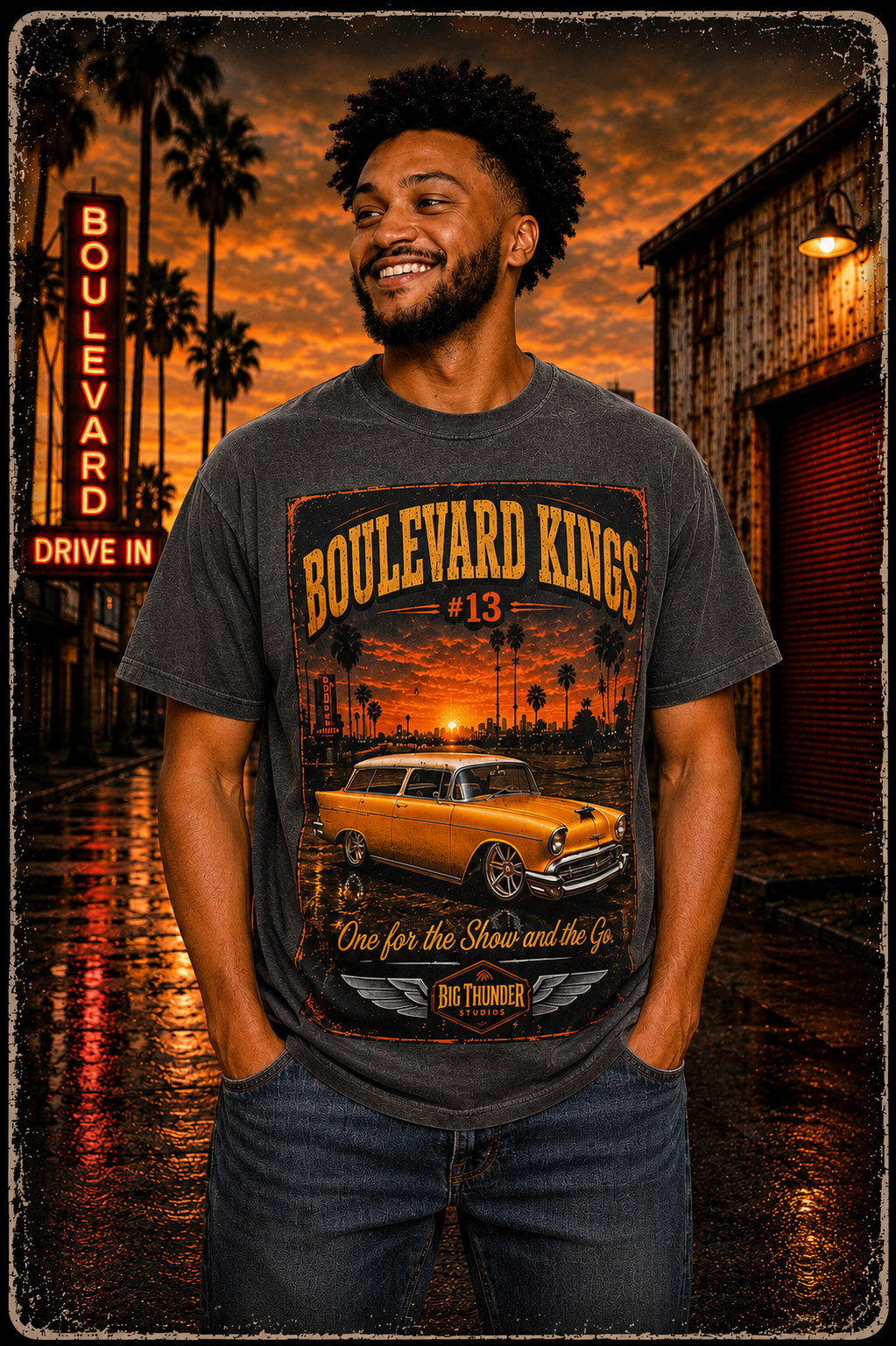 Classic car shirt, muscle car shirt, lowrider shirt, car guy shirt, car dad gift, retro car shirt, race car shirt, Boulevard kings #13