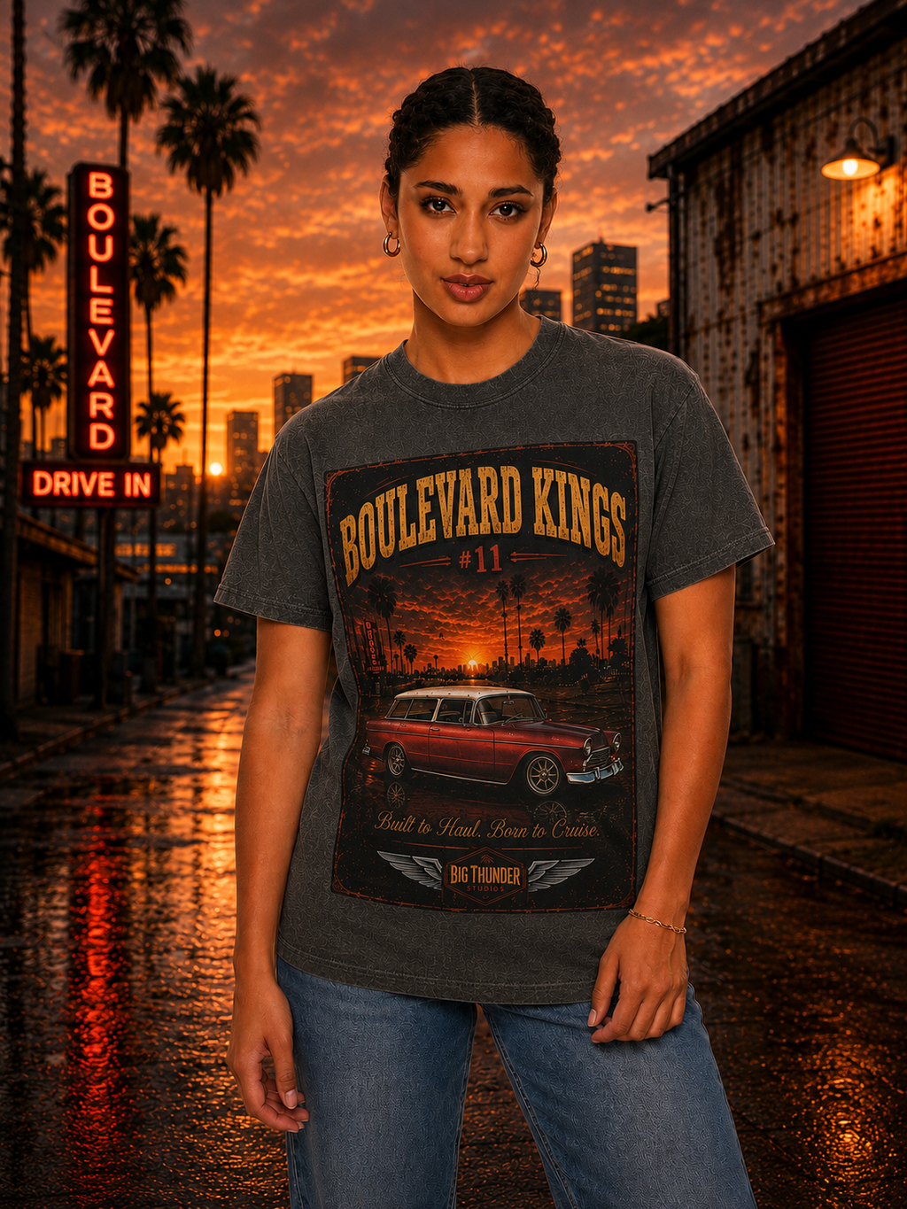 Classic car shirt, muscle car shirt, lowrider shirt, car guy shirt, car dad gift, retro car shirt, race car shirt, Boulevard kings #13