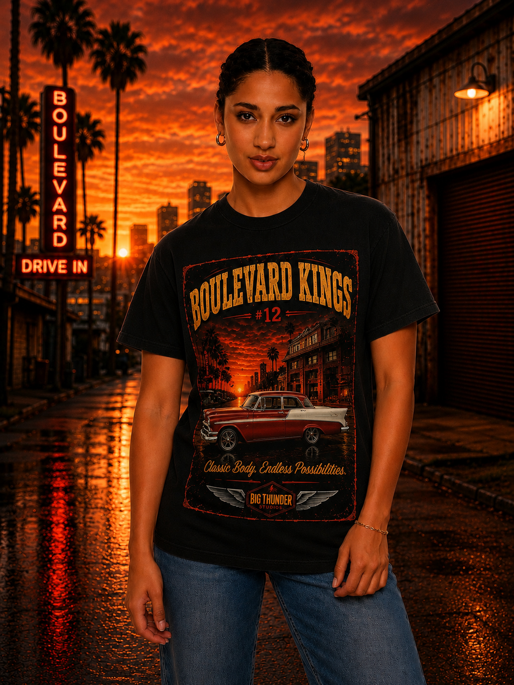 Classic car shirt, muscle car shirt, lowrider shirt, car guy shirt, car dad gift, retro car shirt, race car shirt, Boulevard kings #12